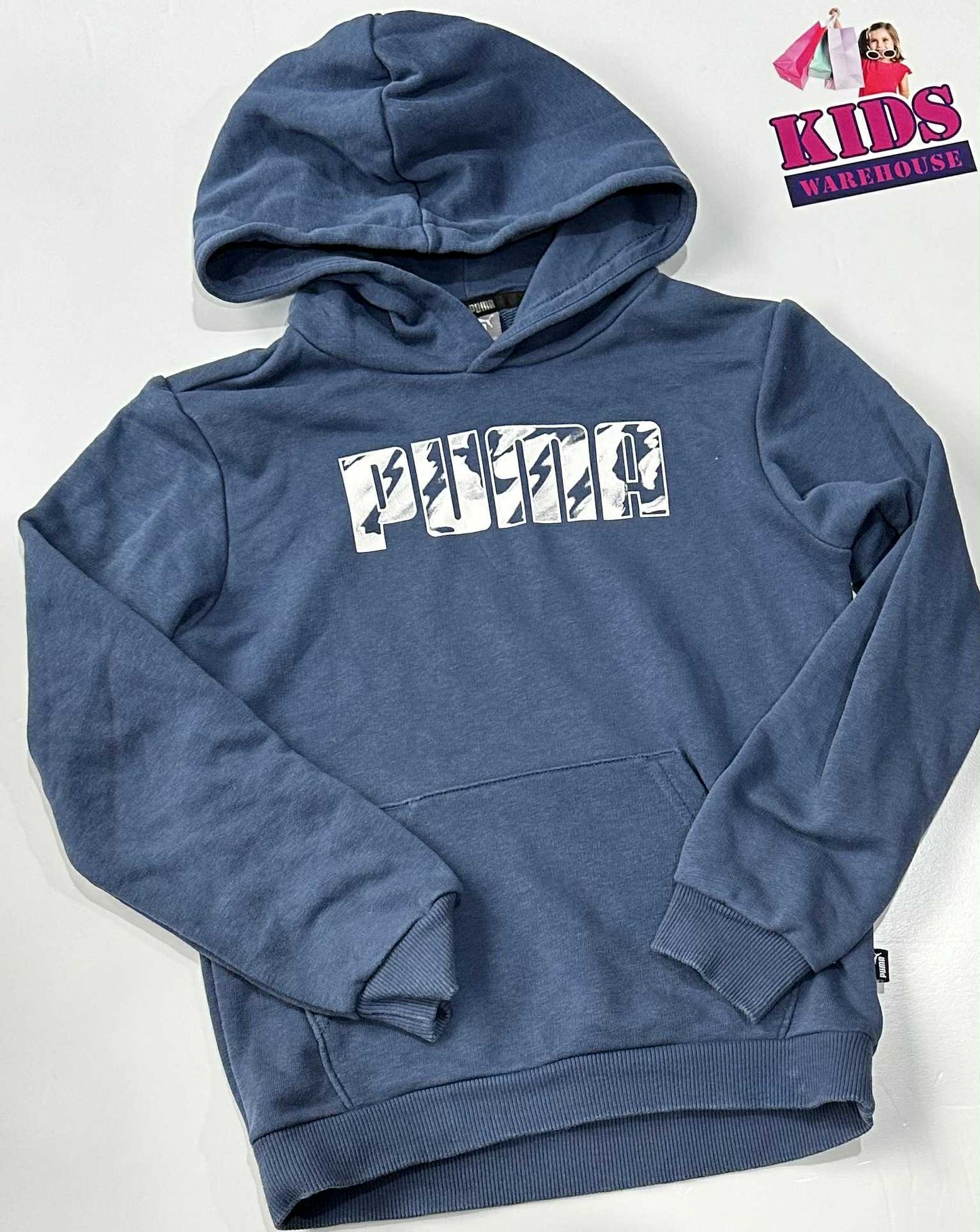 Puma Blue Hoodie With “Puma” Print Size 7
