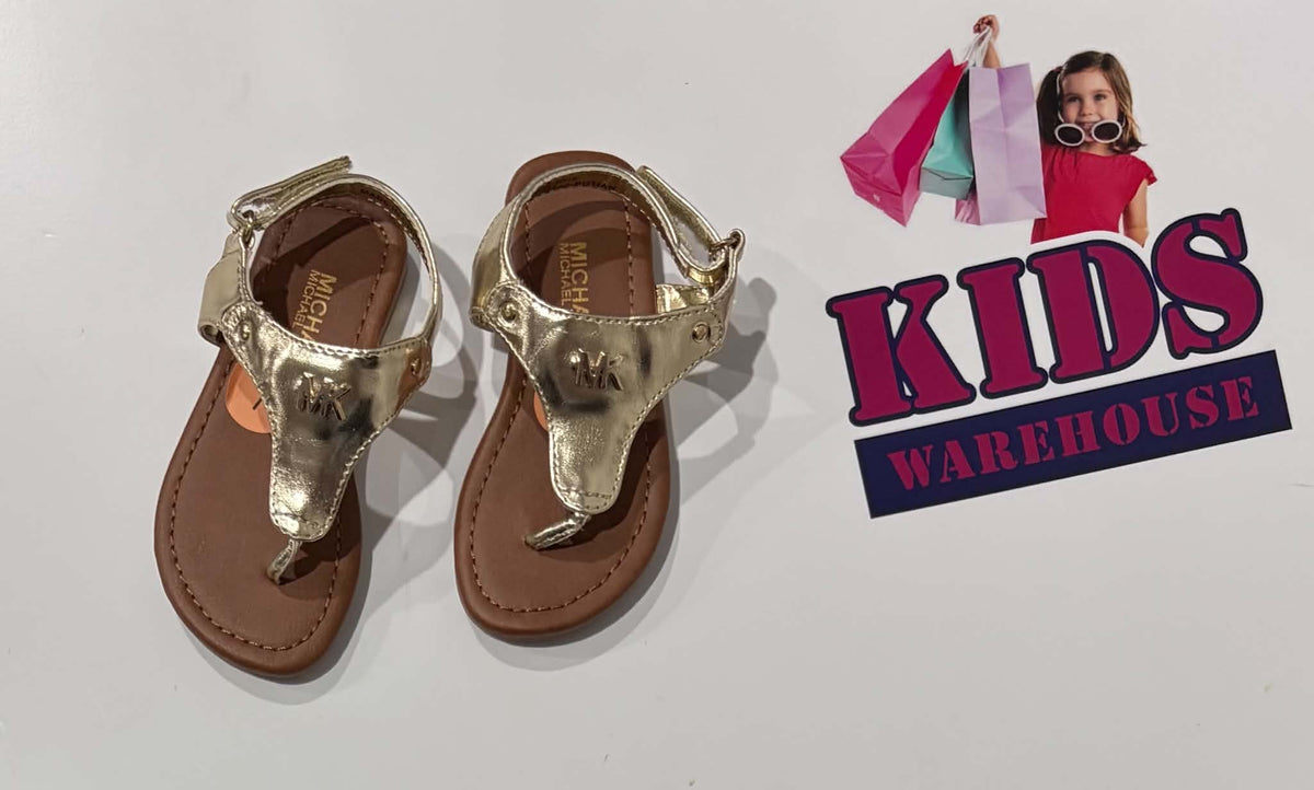 Michael Kors Gold, Brown Sandals Size 7 (Child)