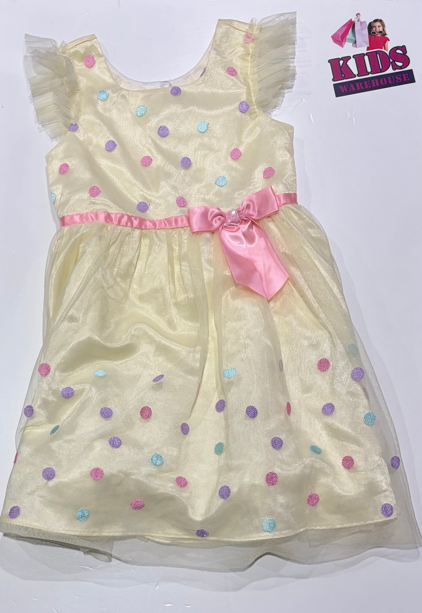 Lona Michelle Yellow, Polka Dot Print Dress Size 7