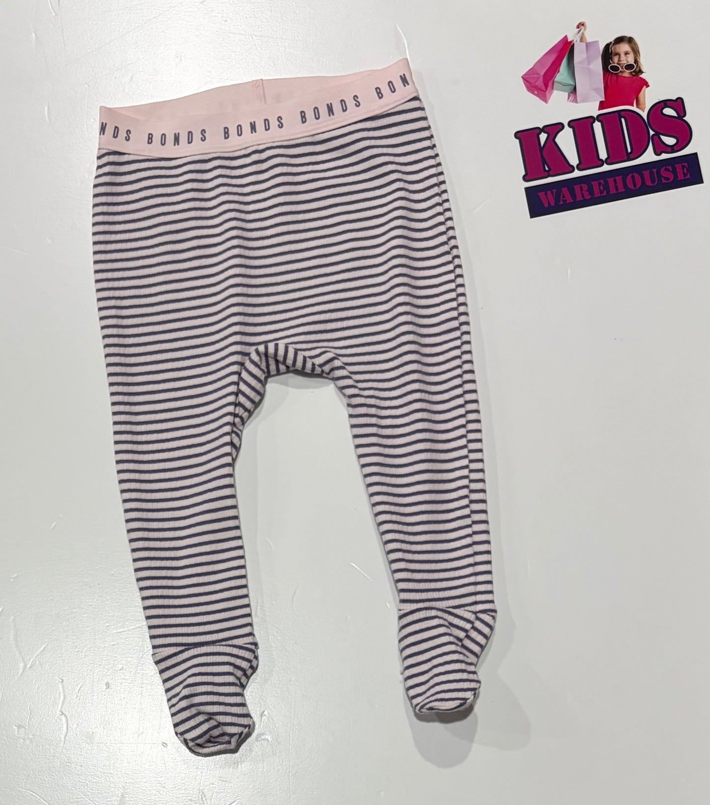 Bonds White, Black Stripe Pants Size 00