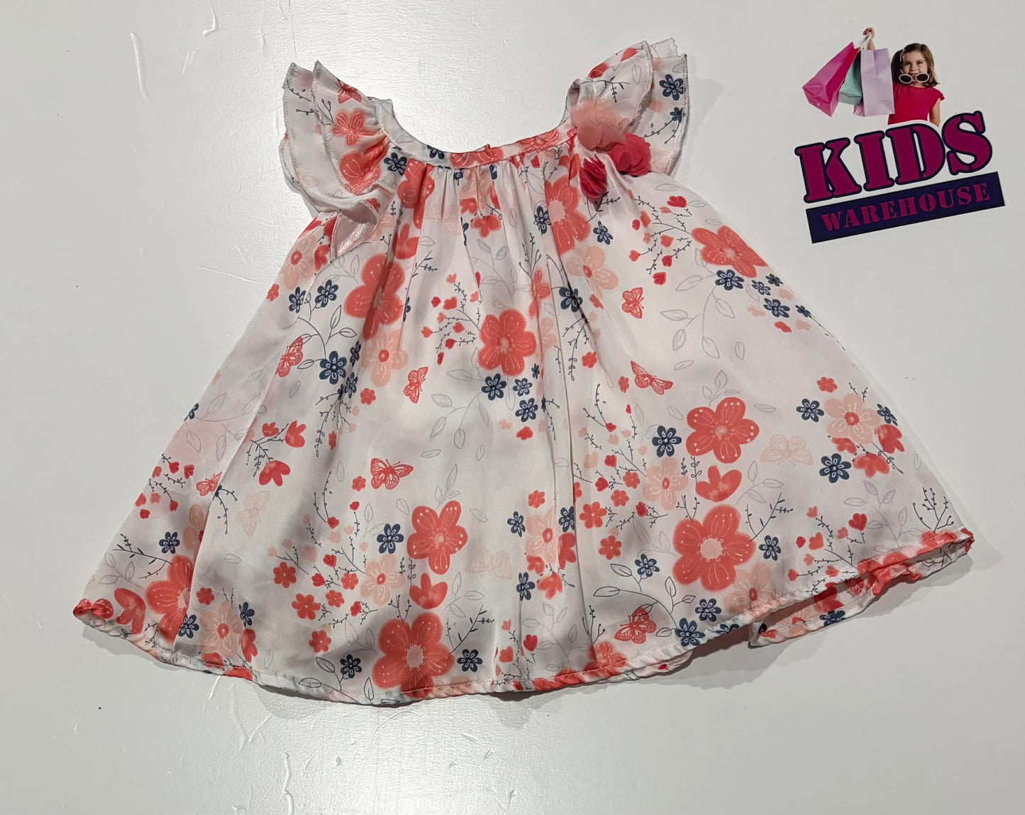 Target White & Pink Dress With Flower Pattern Size 000