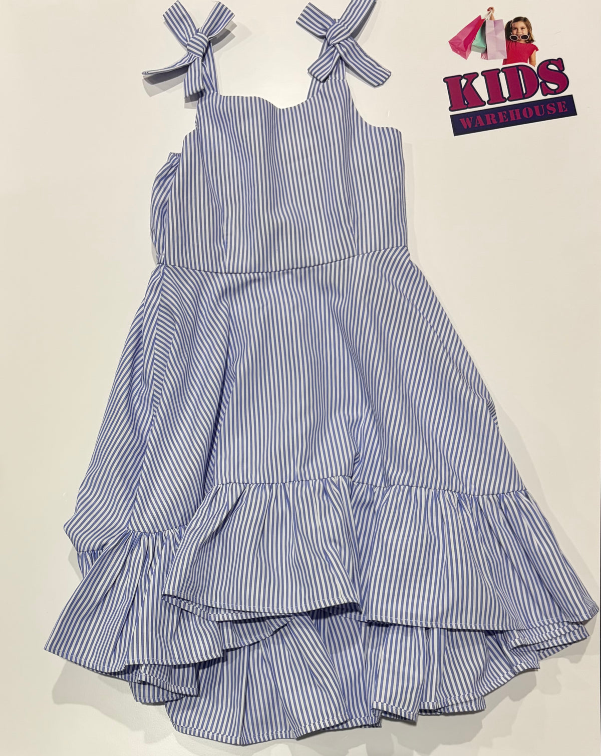 Habitual Blue, White Stripe Dress Size 7