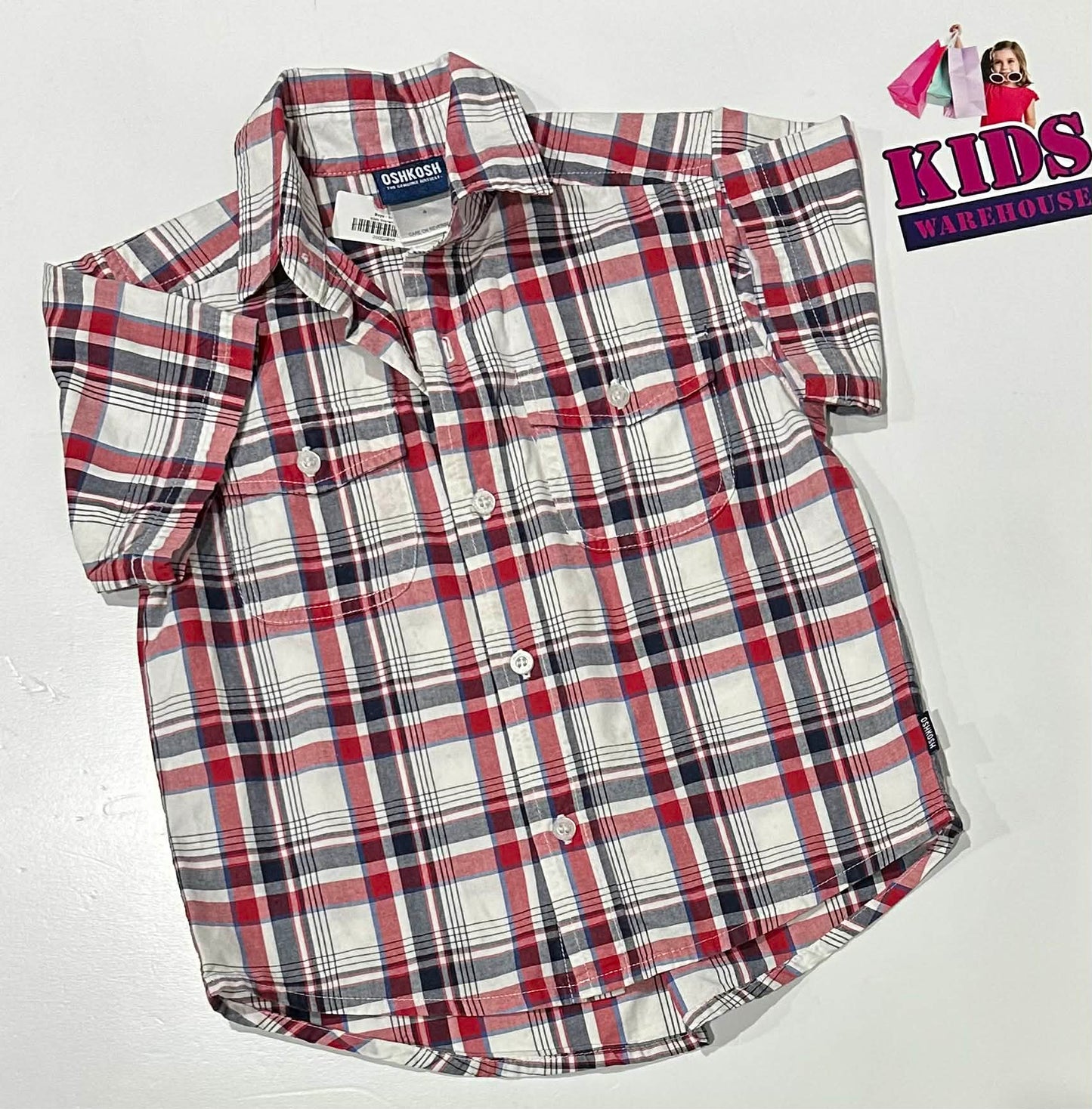 Oshkosh The Genuine Article White & Red Shirt Size 4