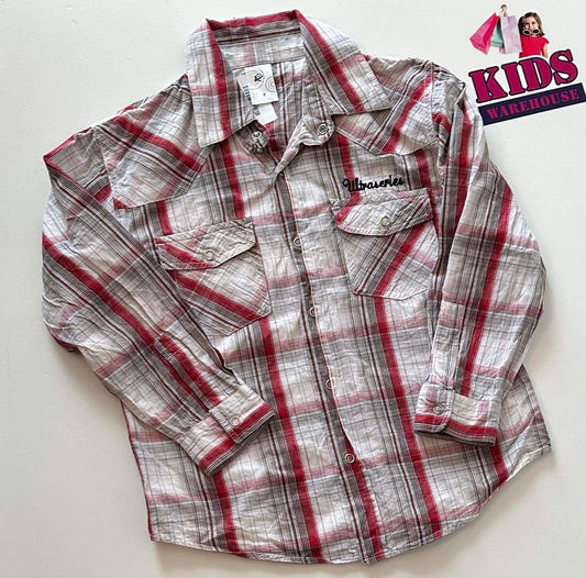 Target White & Red Long Sleeve “Ultraseries” Flannel Shirt Size 6