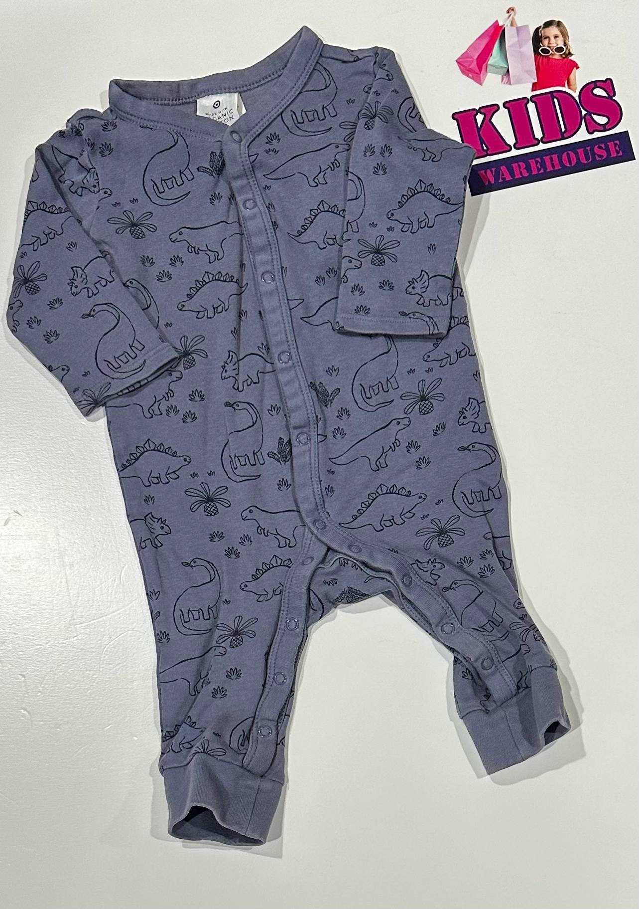 Target Blue Jumpsuit With Dinosaur Pattern Size 00