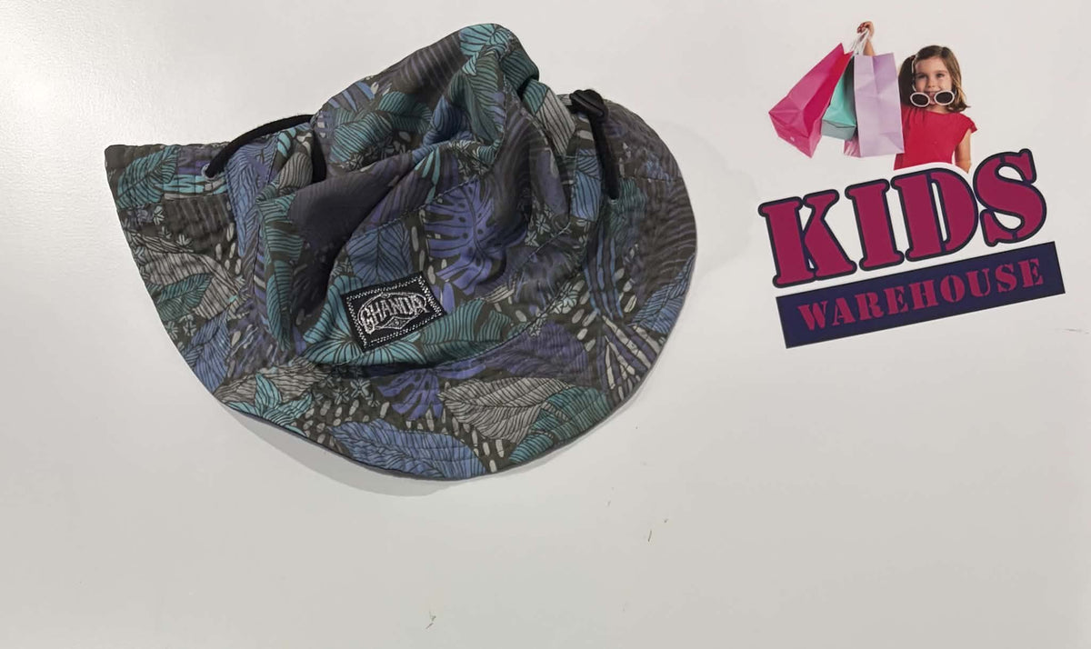Ghanda Green, Blue Leaf Print Bucket Hat (Toddler)
