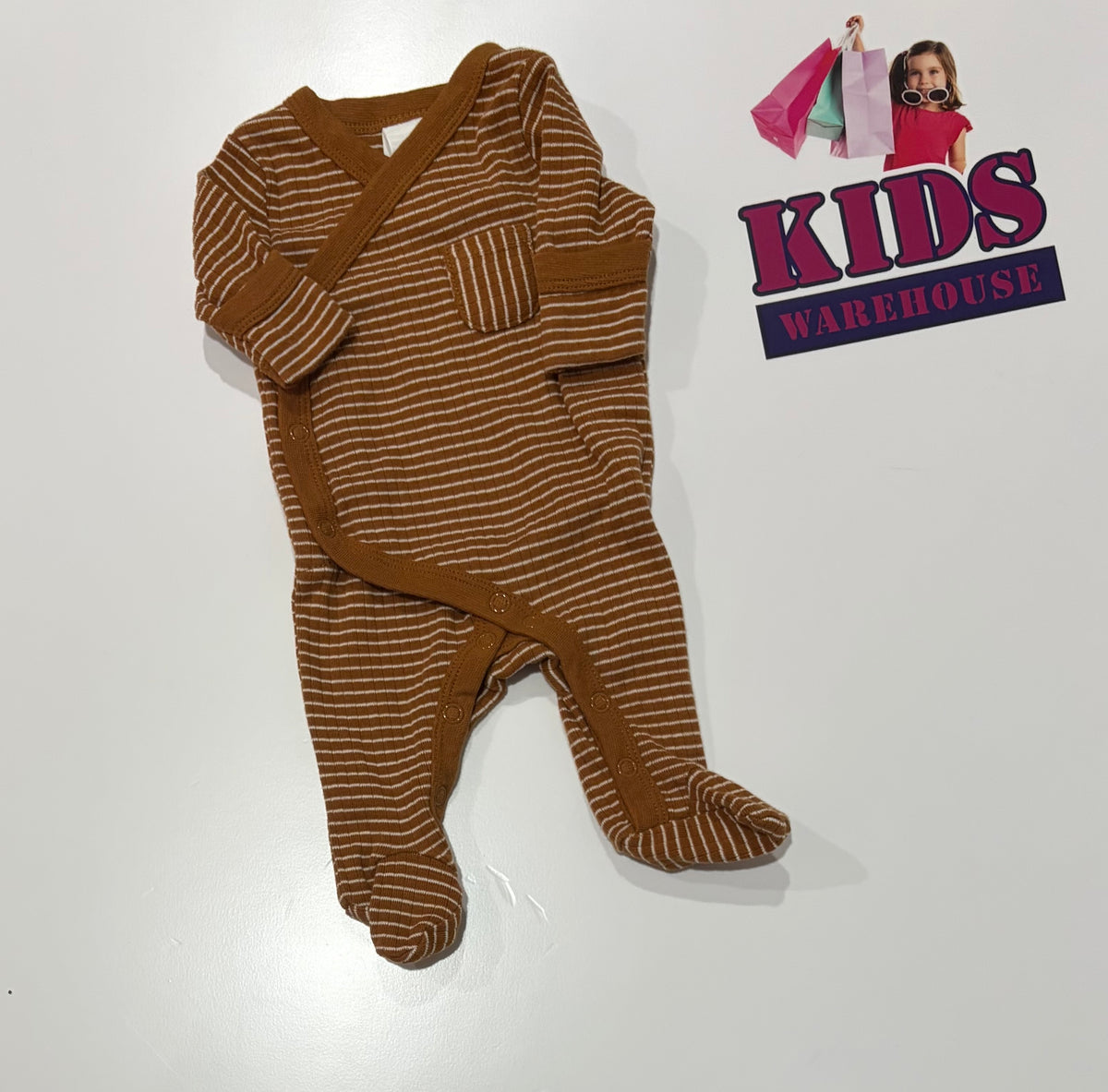 Dymples Brown, White Stripe Jumpsuit Size 00000