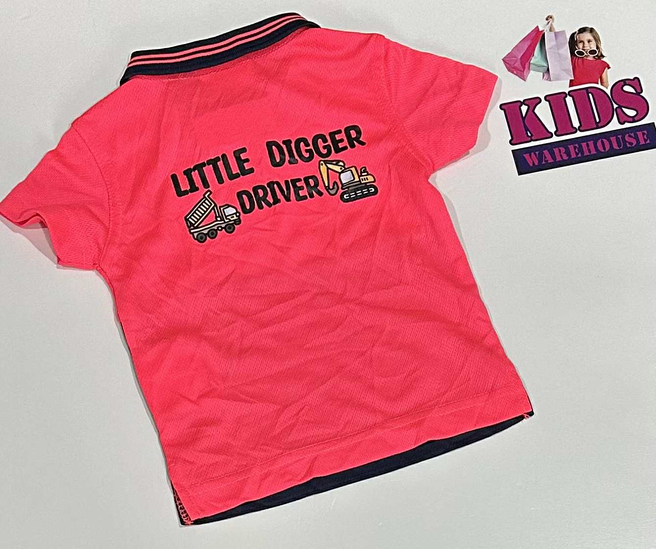 Tradie Kids Wear Pink & Navy Blue Hi-vis Top Size 00