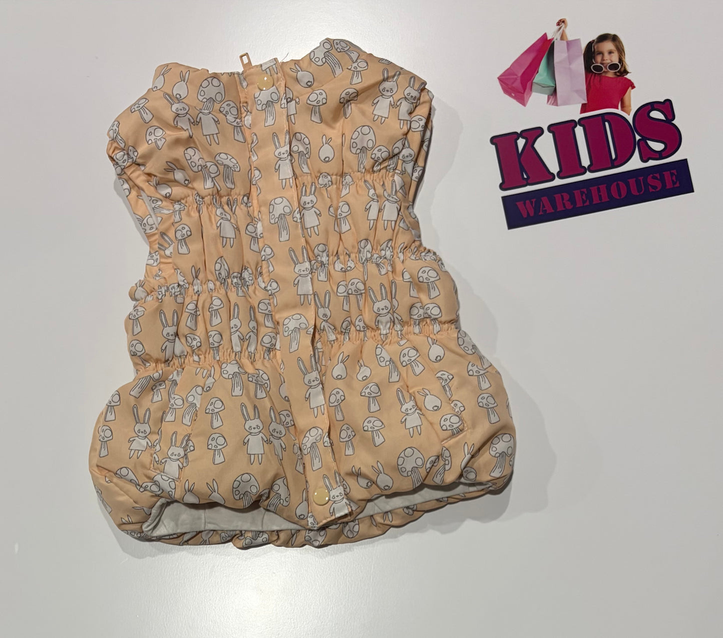 Sprout Pink, Mushroom Puffer Vest Size 2