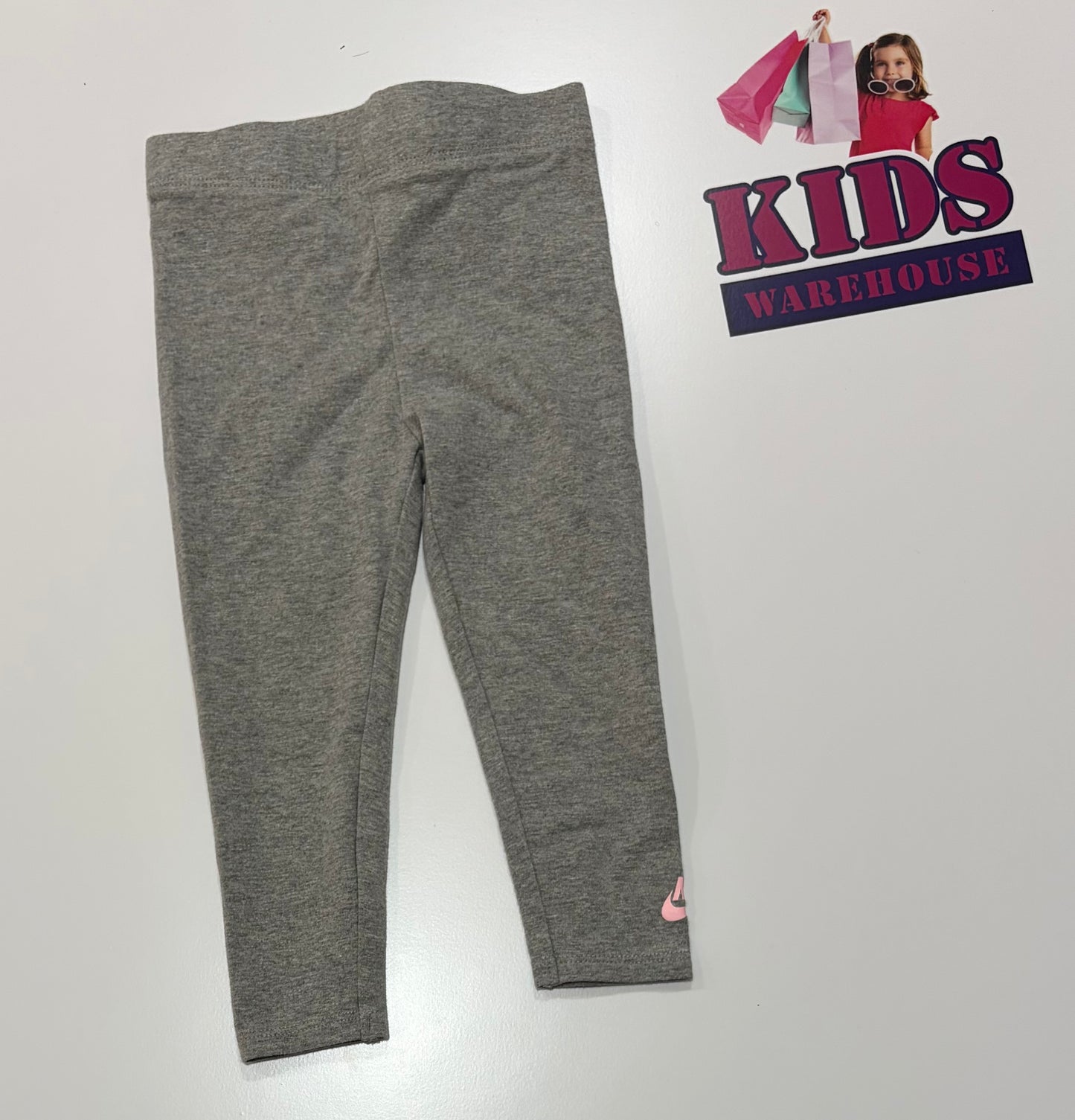 Nike Grey, Pink Logo Print Pants Size 2