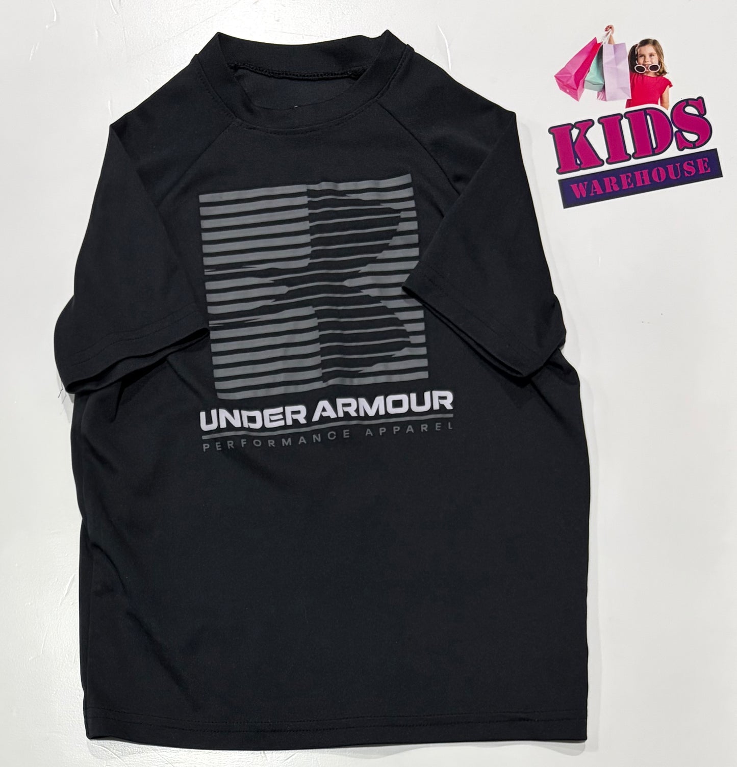 Under Armour Black, Grey Print Top Size 5