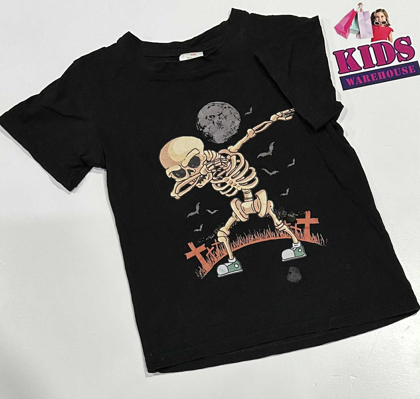 Black Top With Skeleton Print Size 4