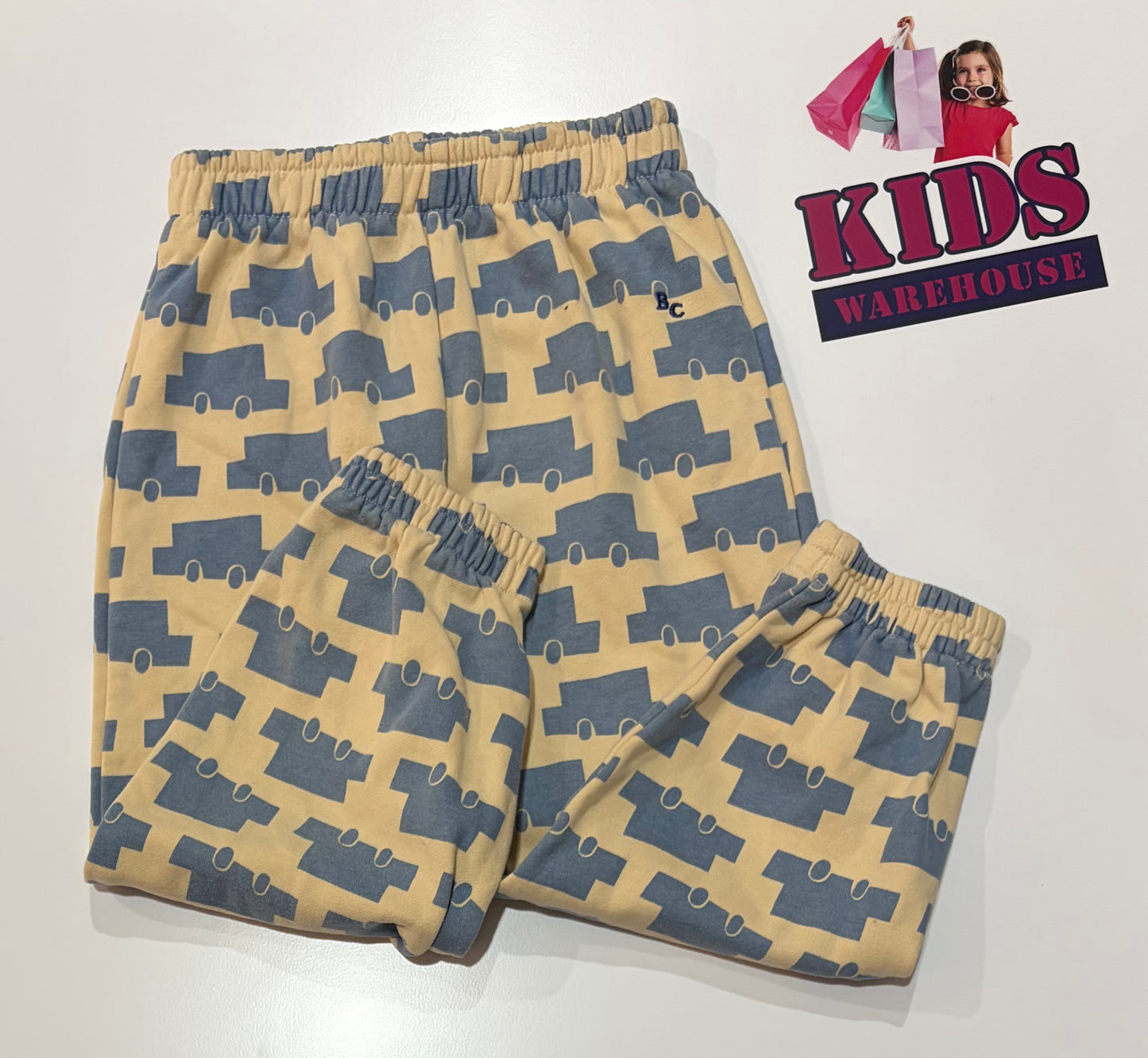 Bobo Choses Tan, Blue Car Print Pant Size 6