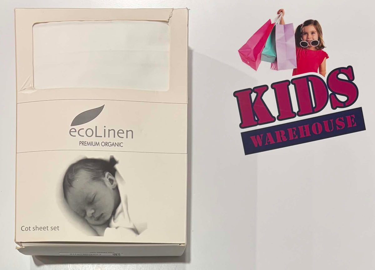 Not Used Eco Linen White Cot Sheet Set