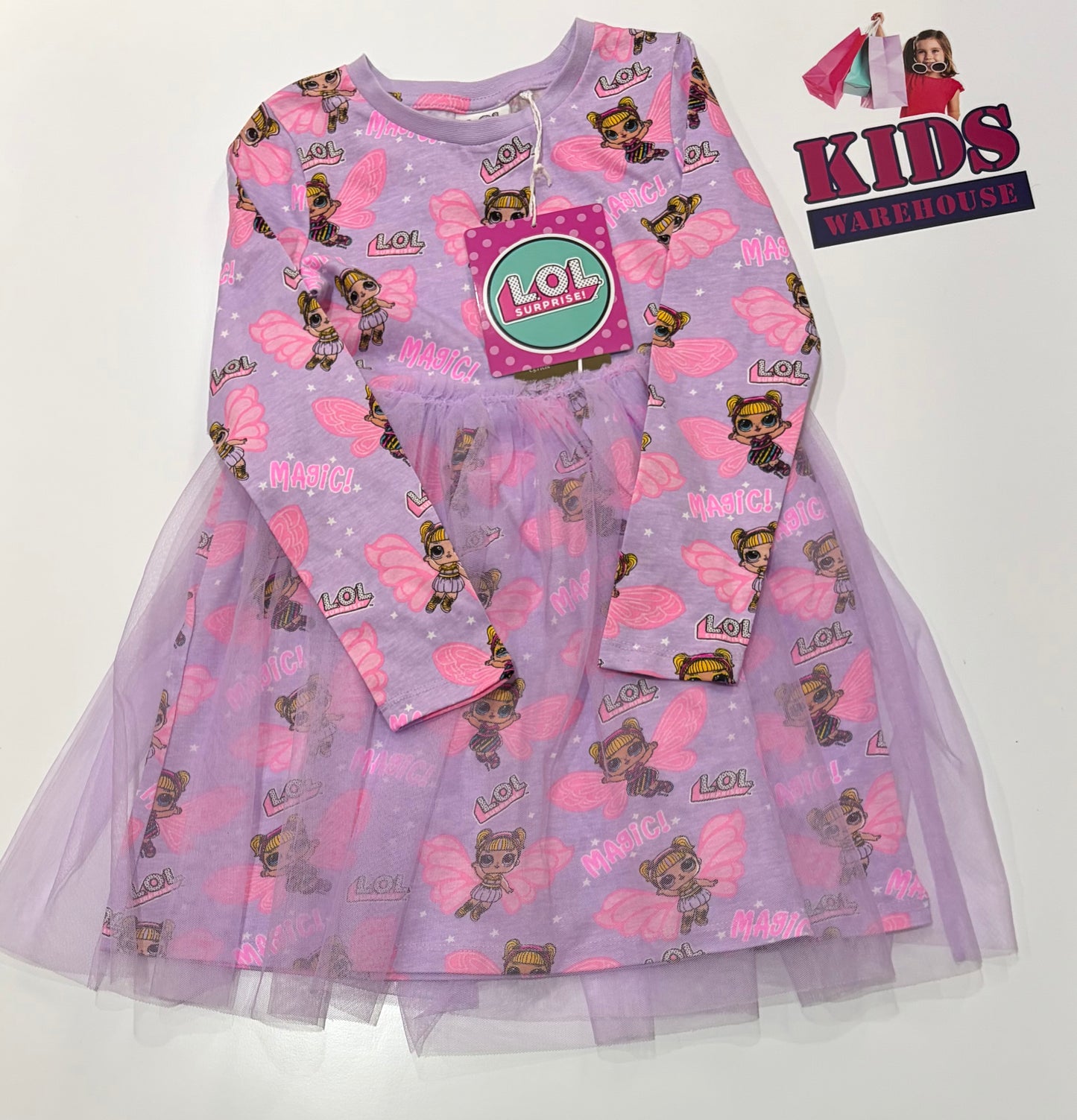 Not Used Lol Suprise Purple Characters Print Dress Size 6