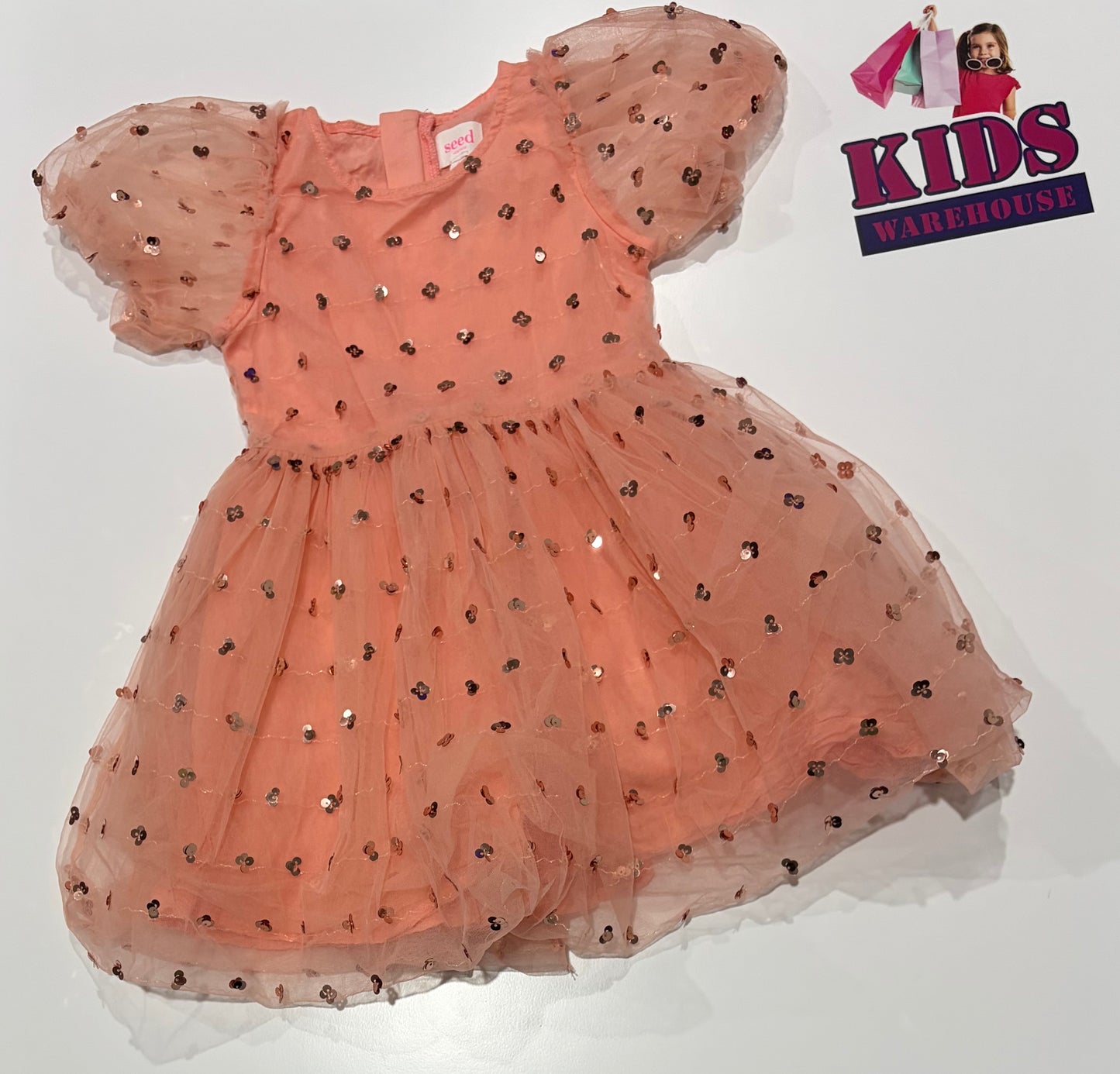 Seed Heritage Pink, Pink Flower Sequin Dress Size 4