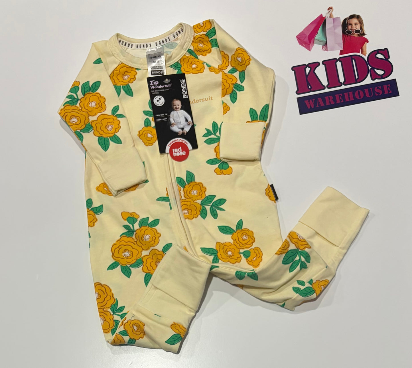 Not Used Bonds Yellow, Floral Print Wondersuit Size 00