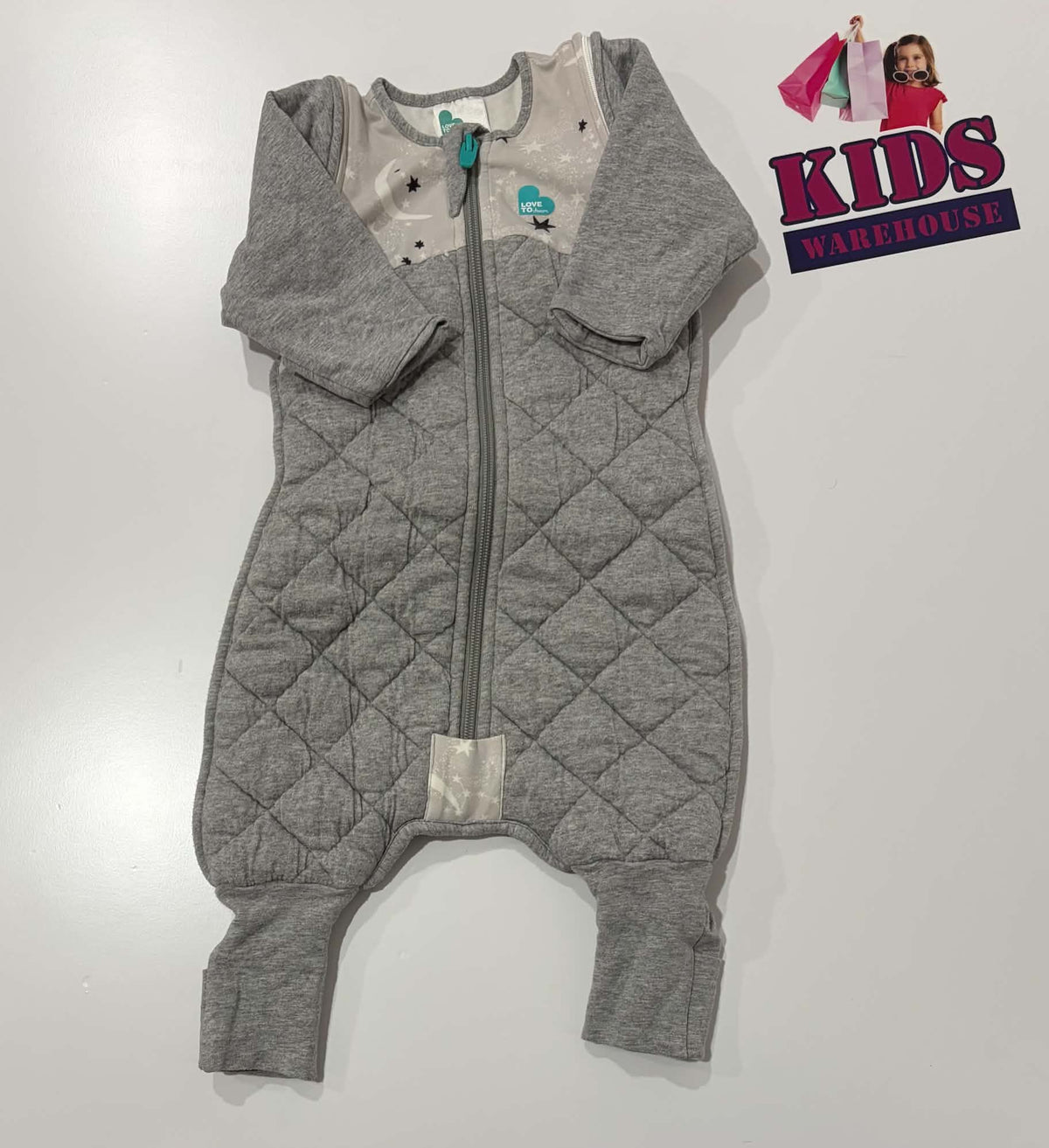Love To Dream Grey, White Star & Moon Print Size 00 TOG 3.5