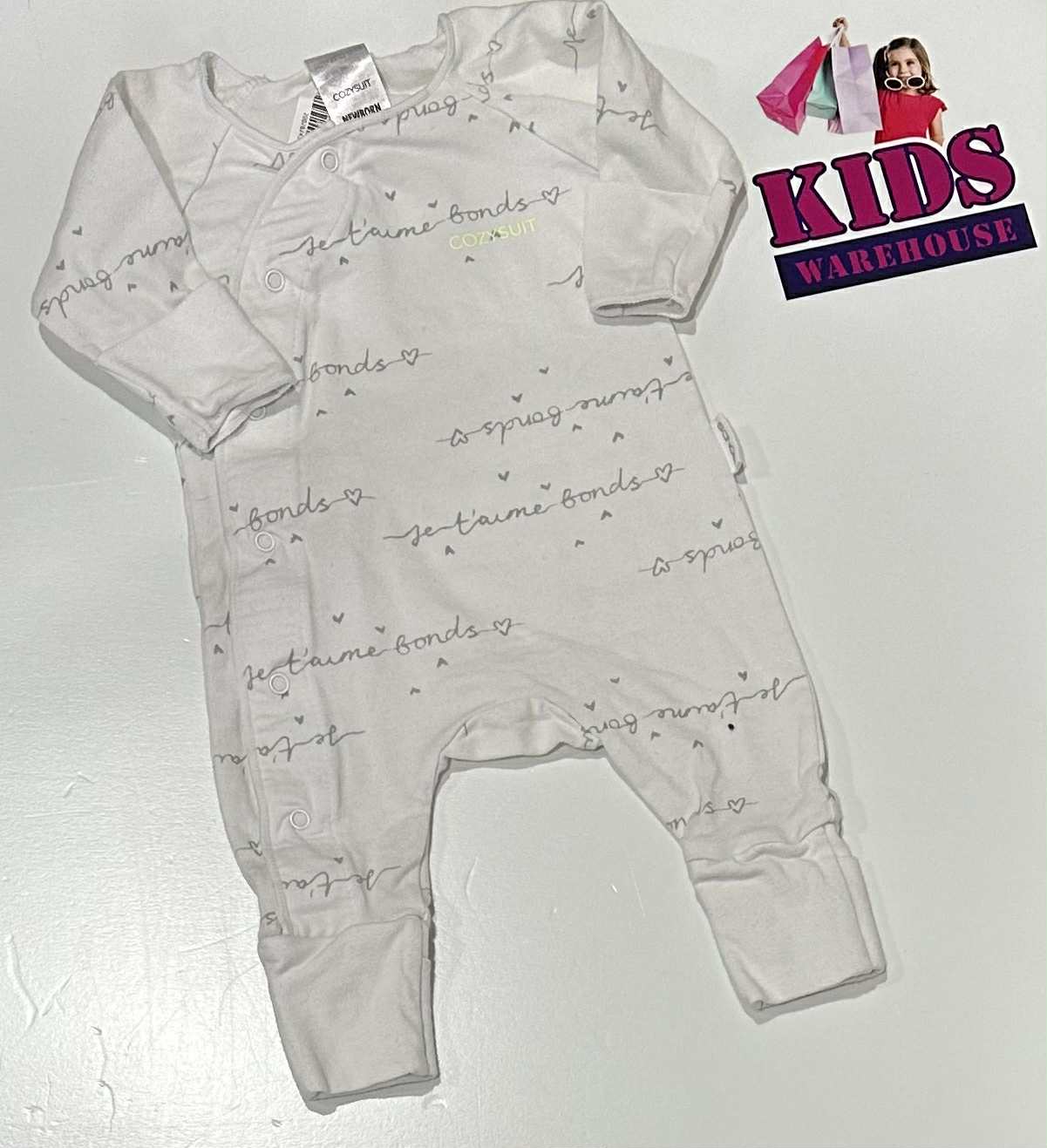 Bonds White Cozysuit Size 0000