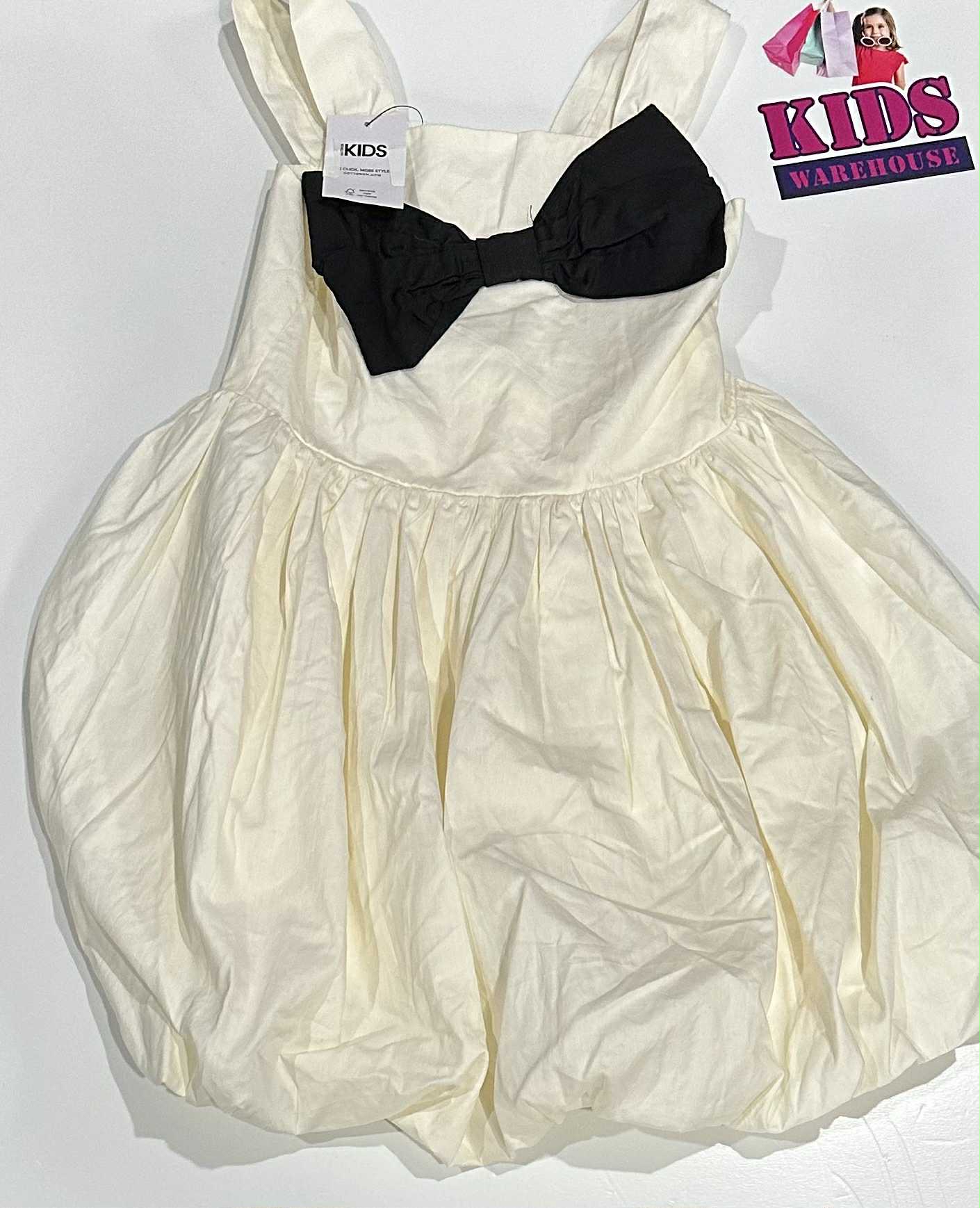New Cotton On White Dress With Black Bow Tie Size 6