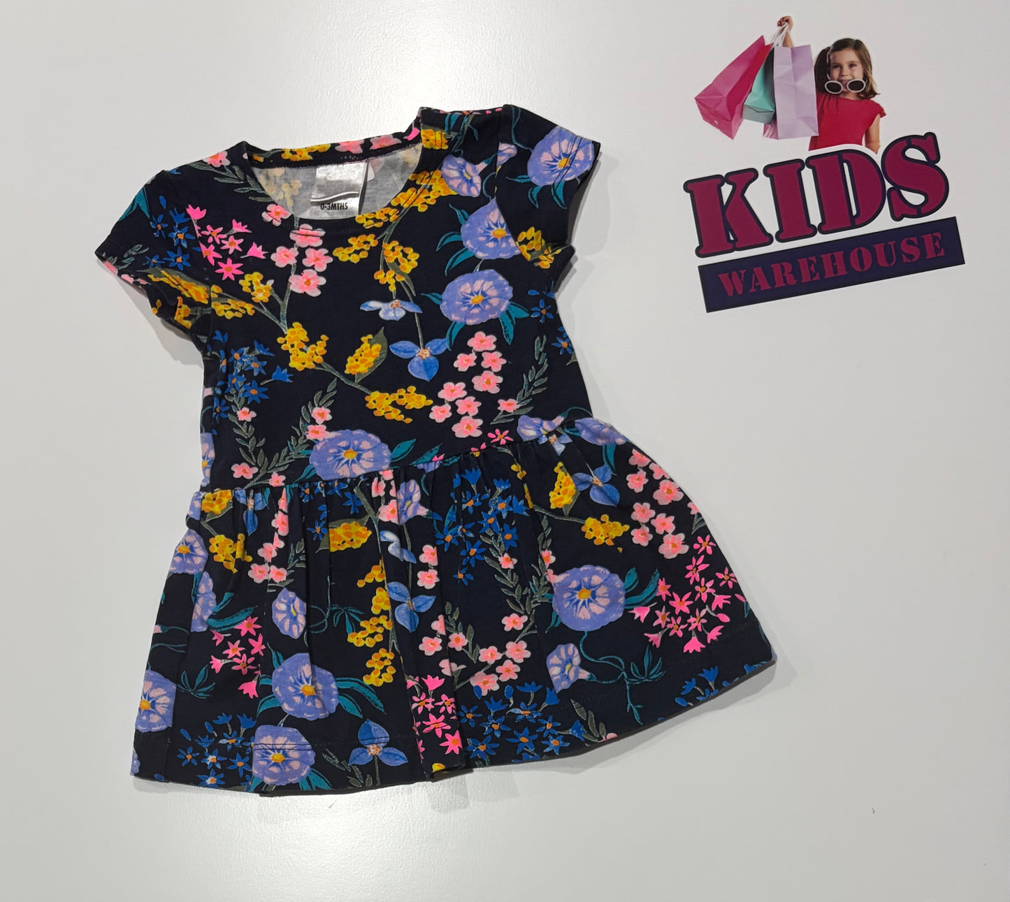 Bonds Navy, Floral Print Dress Size 000