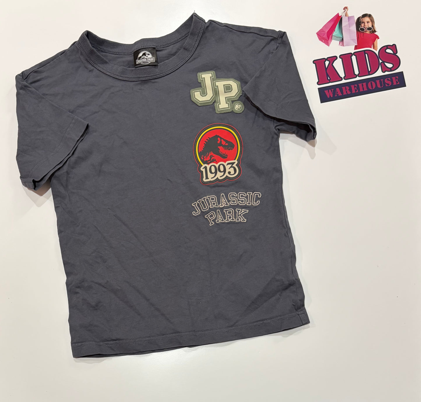Cotton On X Jurassic Park Grey, Logo Print Top Size 8