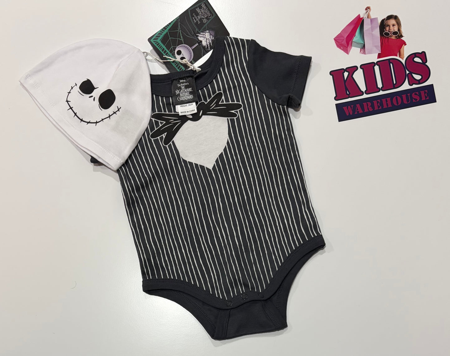 Not Used The Nightmare Before Christmas Bodysuit Costum Print & Beanie 2 Piece Set Size 0