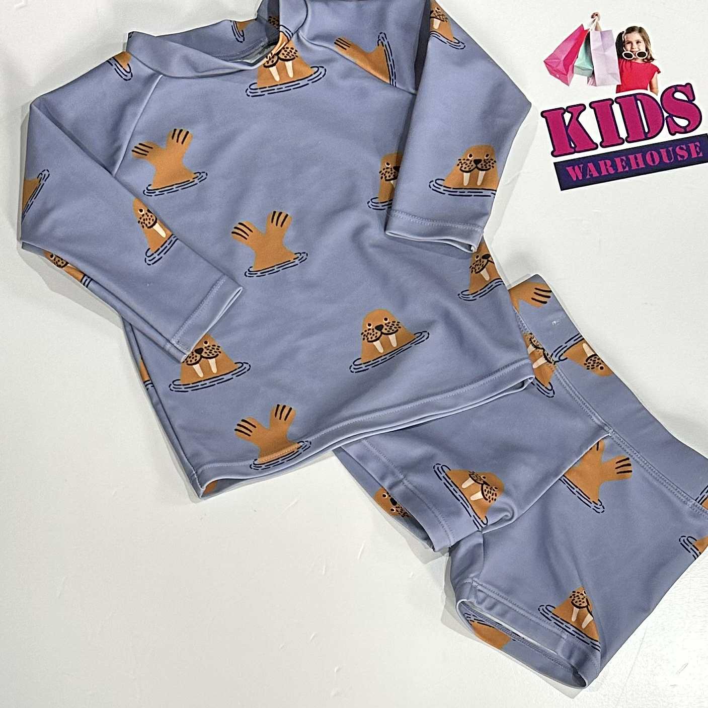 Target Dark Blue 2 Piece Swim Set With Walrus Pattern Size 00