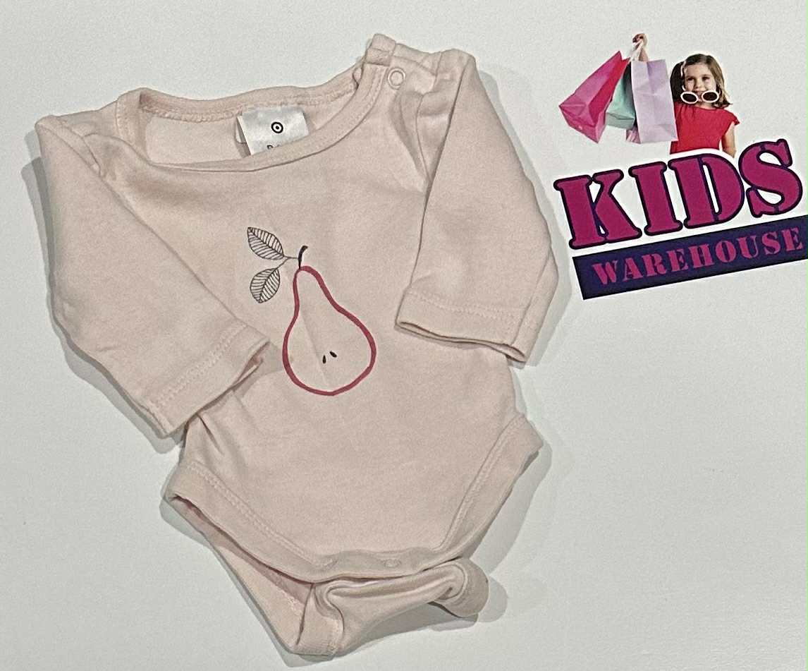 Premmie Target Pink Bodysuit With Pear Print Size 00000