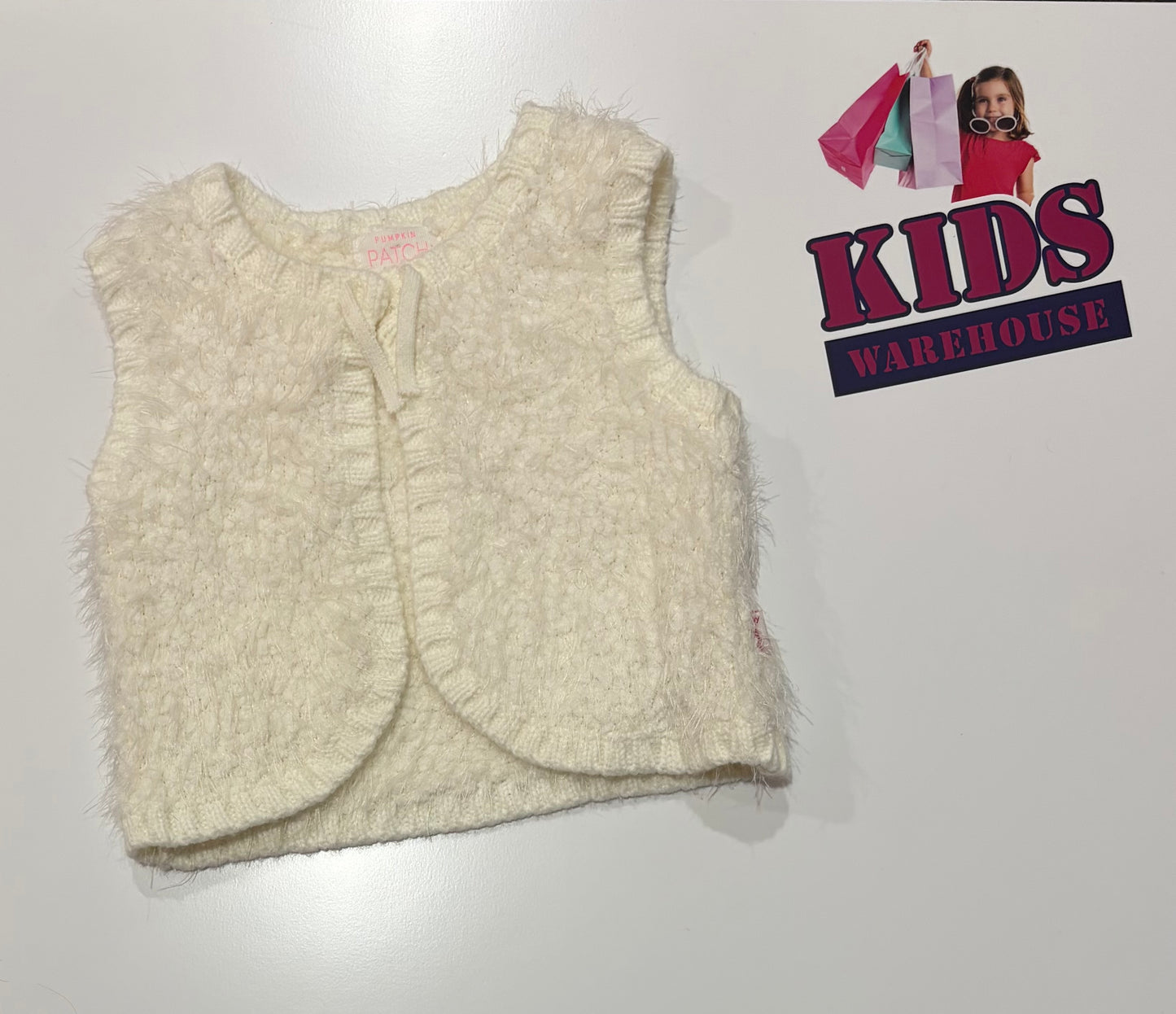 Pumpkin Patch White Fluffy Cardigan Size 1