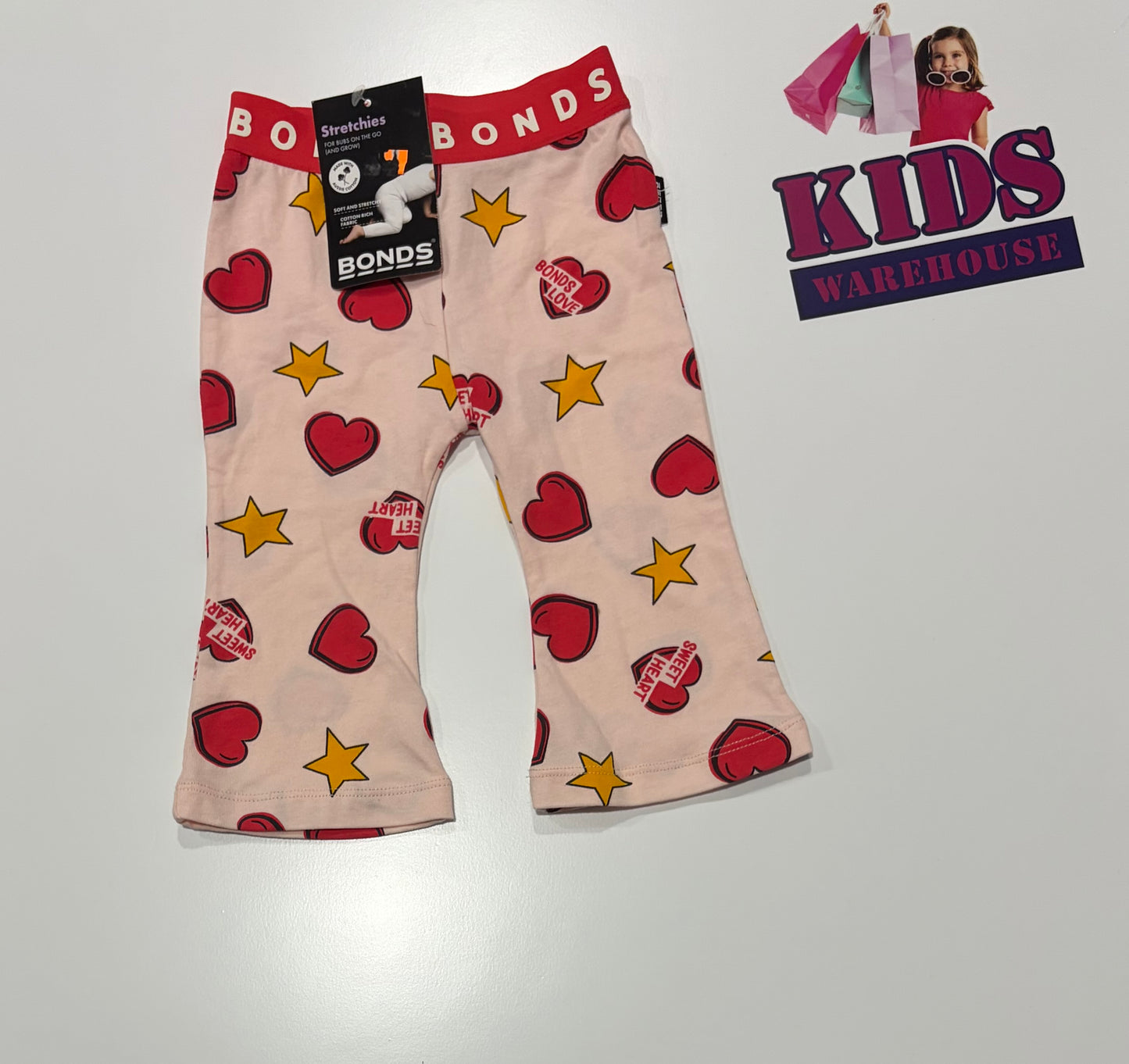 Not Used Bonds Pink, Hearts, Star Print Pants Size 00