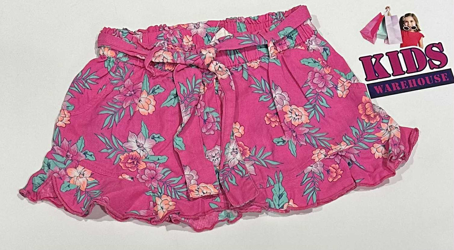 Milkshake Pink Shorts With Flower Pattern Size 7