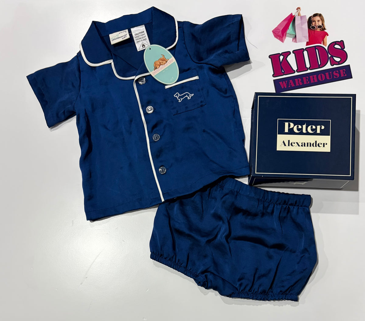 Not Used Peter Alexander Blue Silk 2 Piece Pyjama Set Size 0