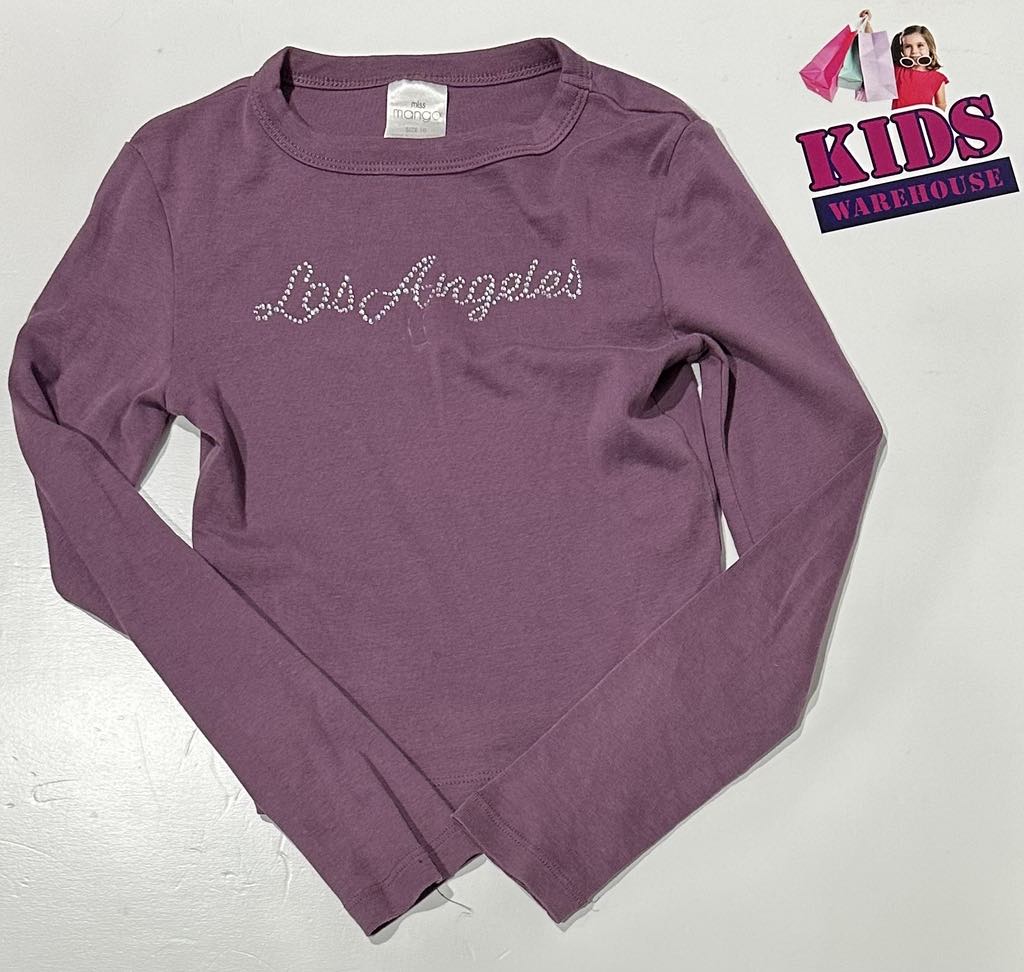 Miss Mango Purple Long Sleeve Top Size 10