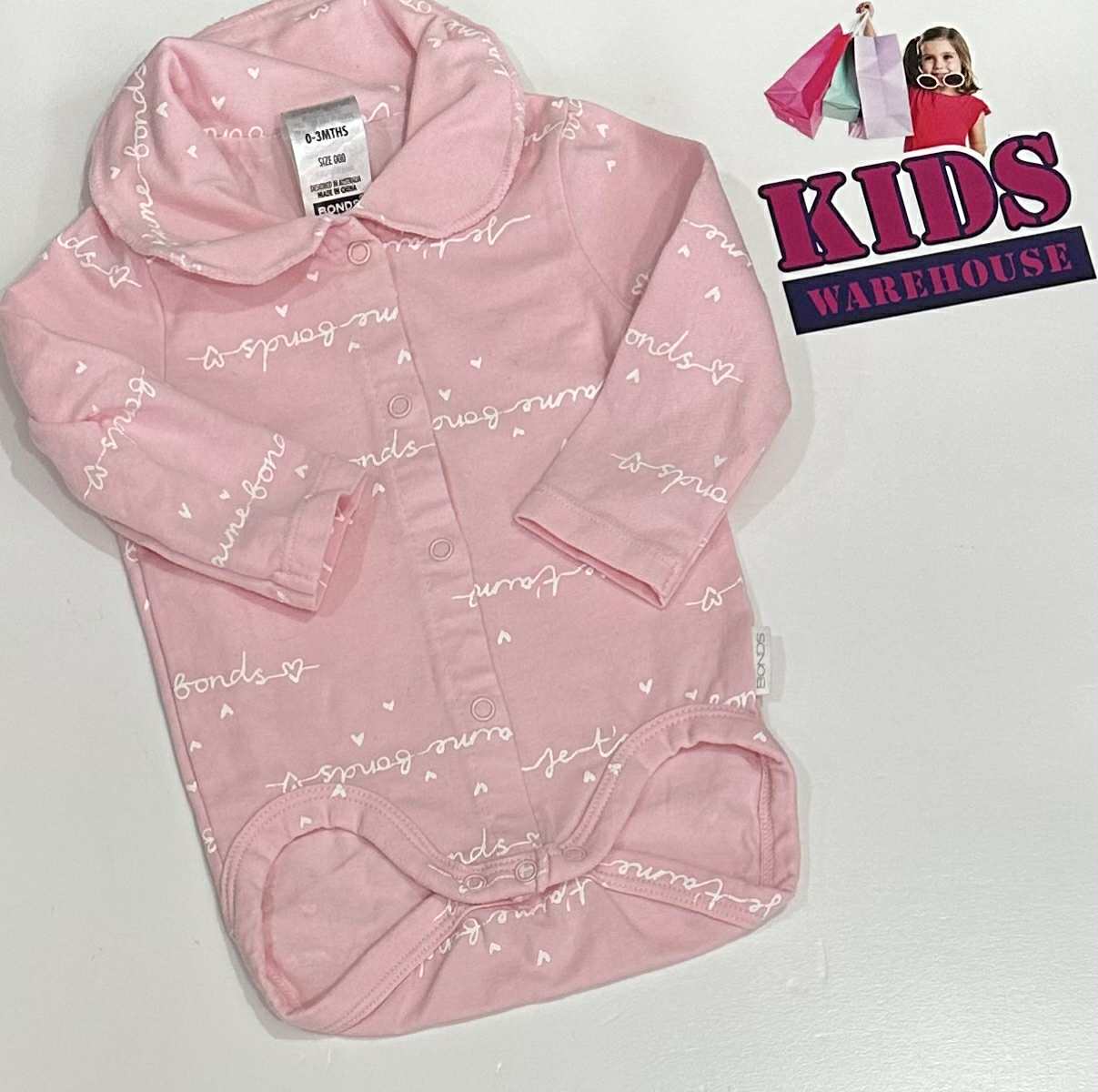 Bonds Pink & White Bodysuit Size 000