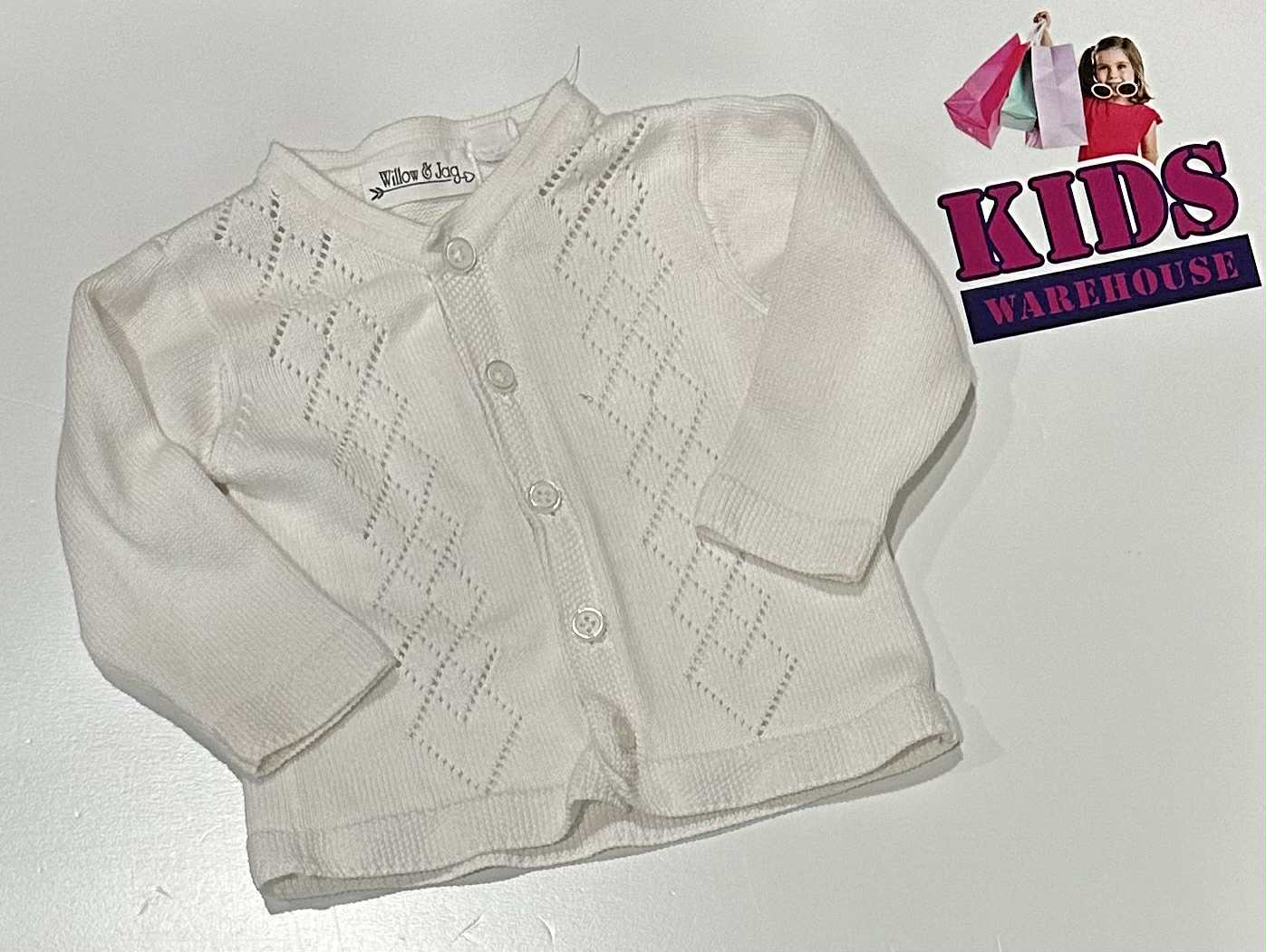 Willow & Jag White Knit Cardigan Size 000