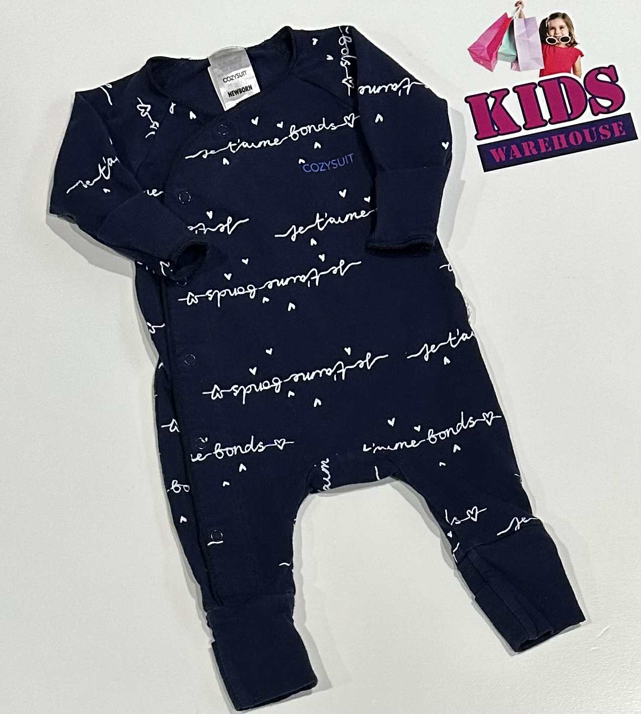 Bonds Black Jumpsuit With “Bonds” Pattern Size 0000