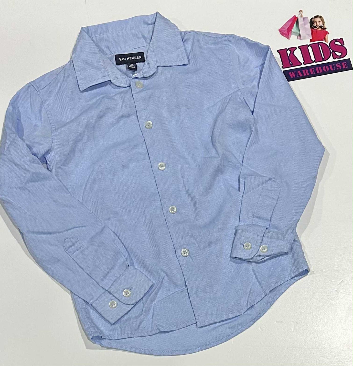 Van Heusen Blue Long Sleeve Shirt Size 8