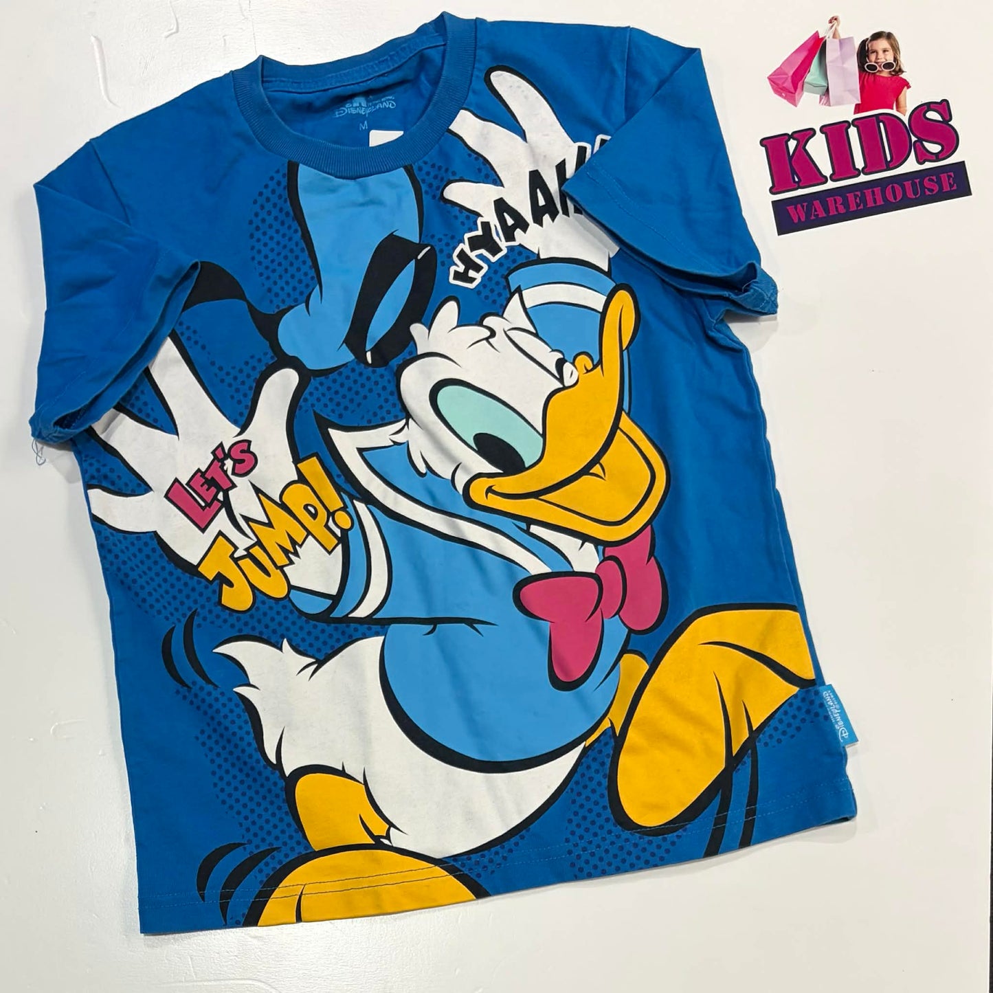Disney Blue Top With Donald Duck Print Size 8