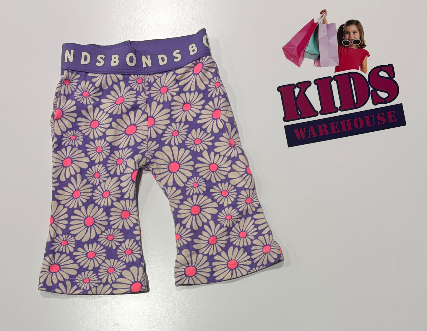 Bonds Purple, White Floral Print Pants Size 000