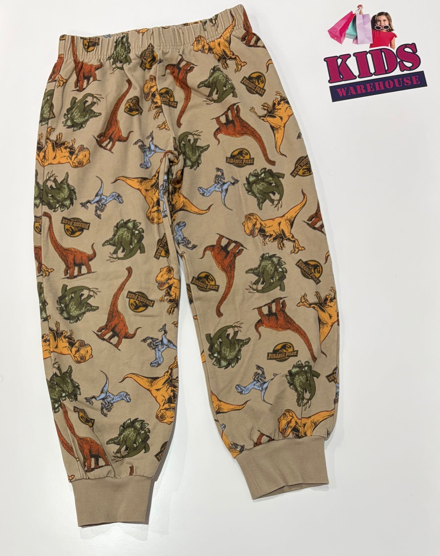 Bonds X Jurassic Park Brown, Dinosaur Print Pants Size 8