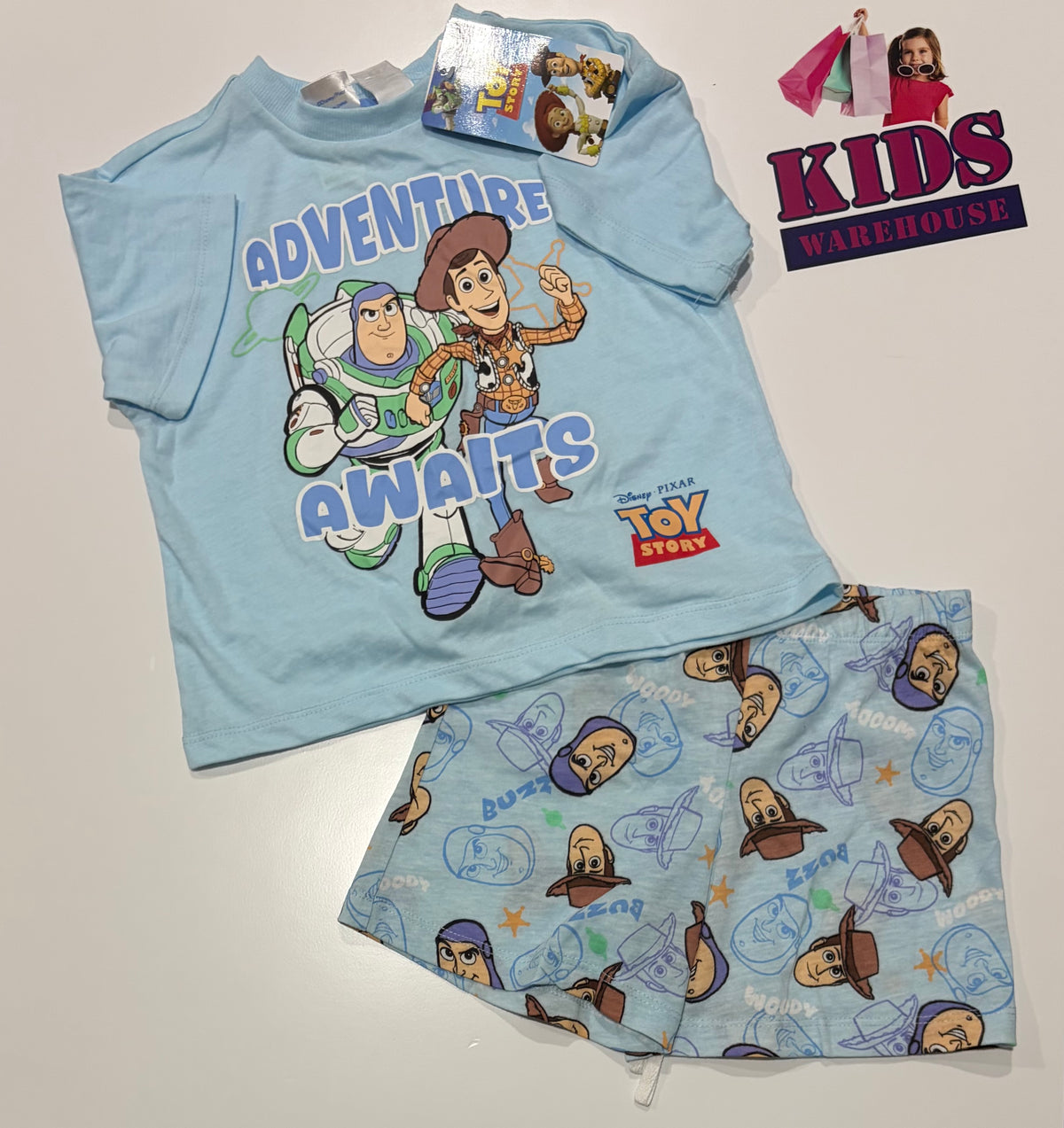 Not Used Disney X Pixar Toy Story Blue, Characters Print 2 Piece Pyjama Set Size 3