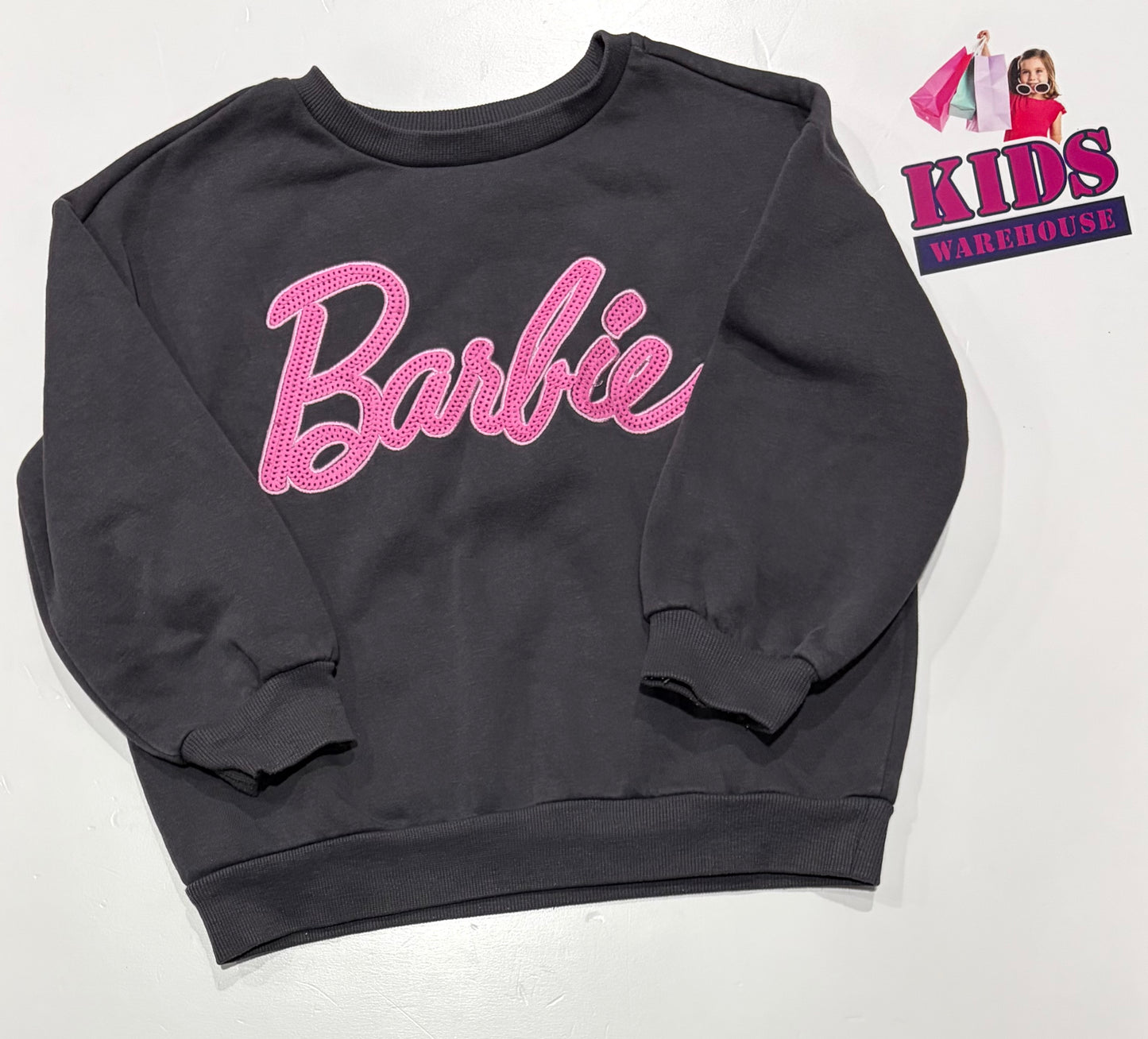 Barbie Grey, Pink Sweater Size 5