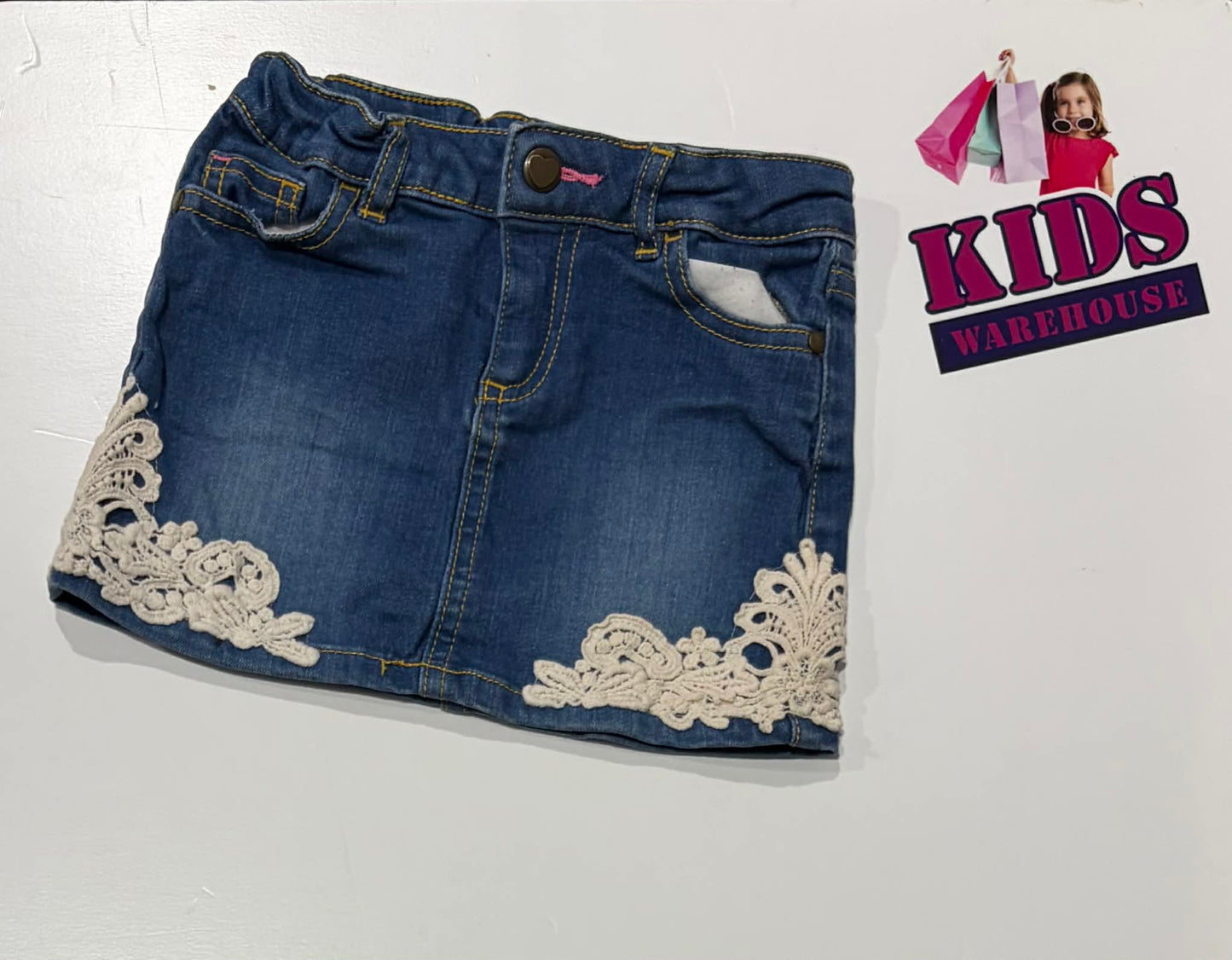 Mix Kids Blue Denim Skirt Size 3