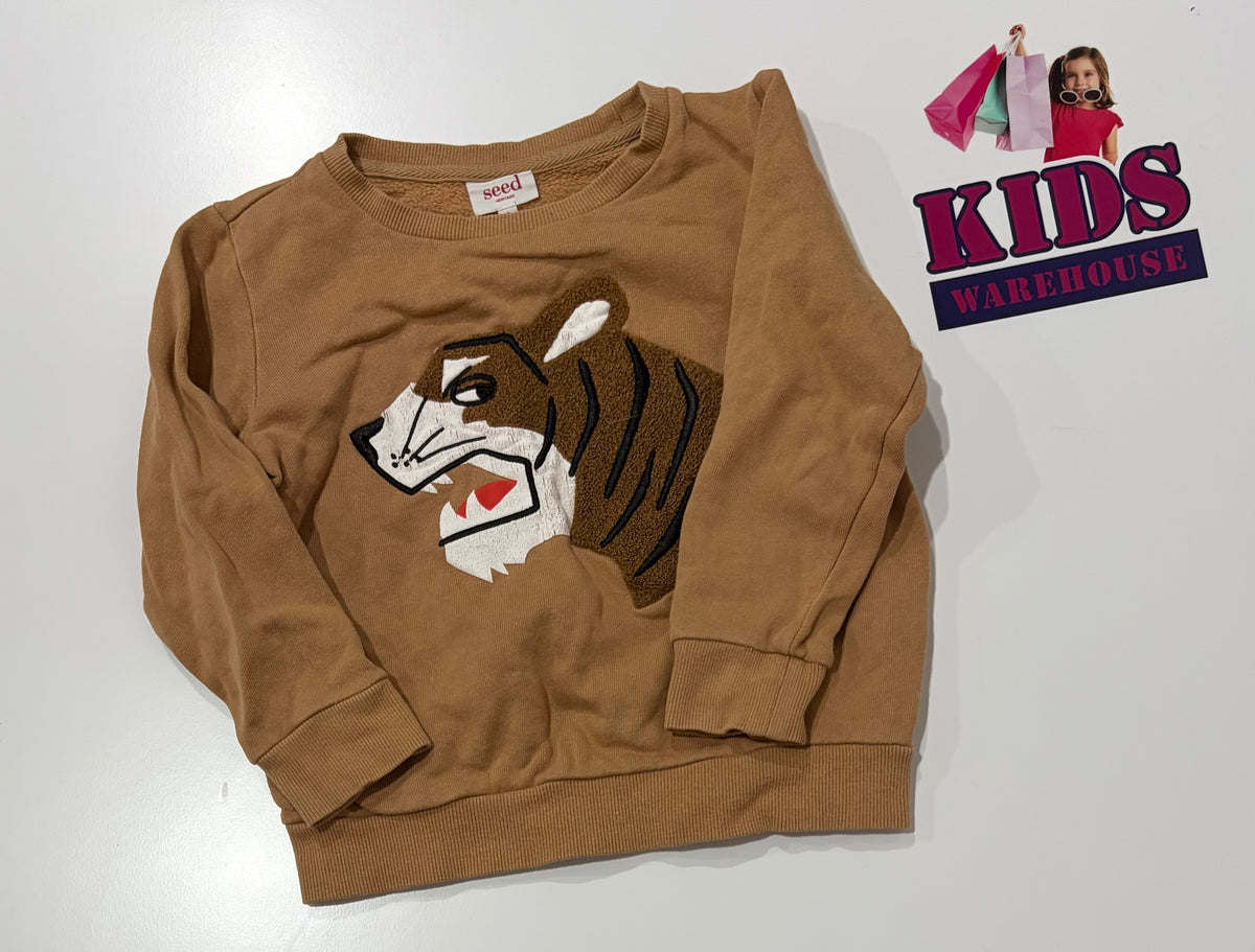 Seed Heritage Brown, Tiger Print Sweater Size 5