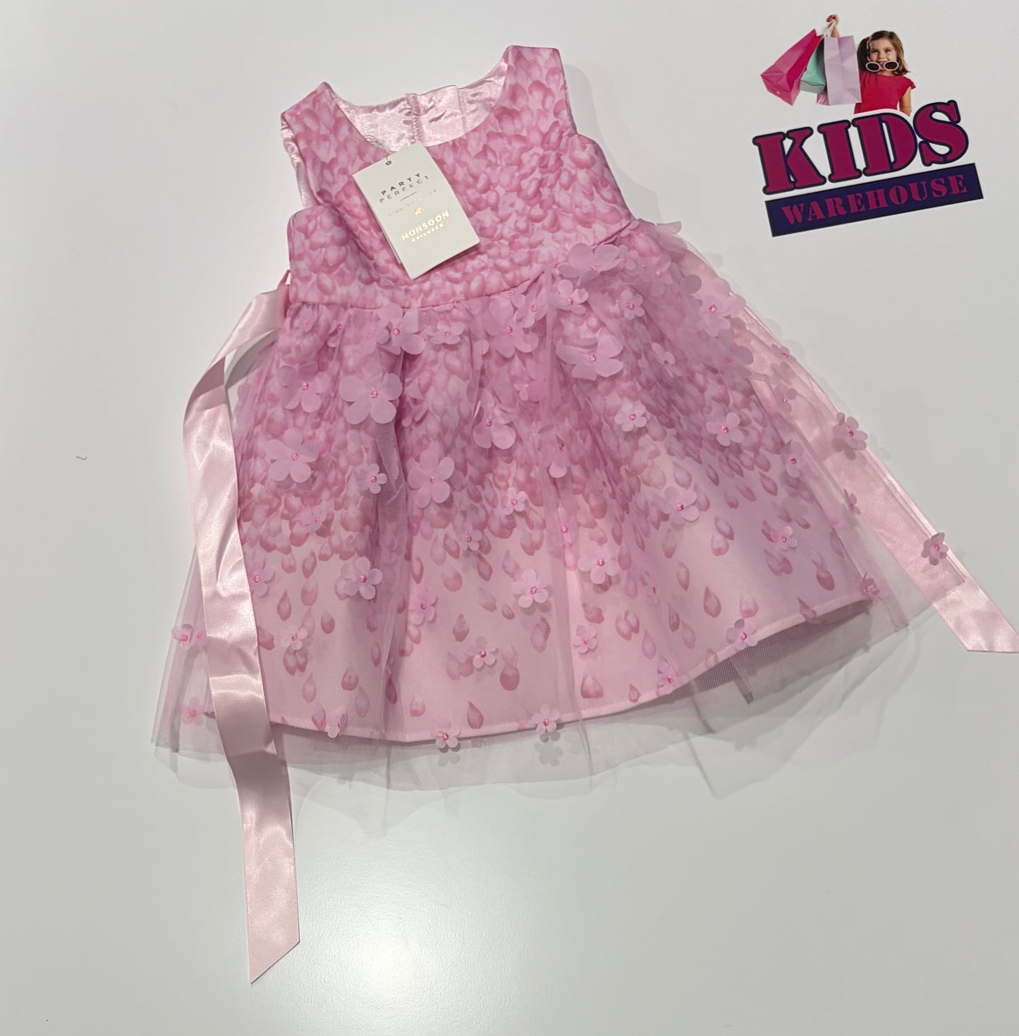 Not Used Monsoon Pink, Floral Print Dress Size 0
