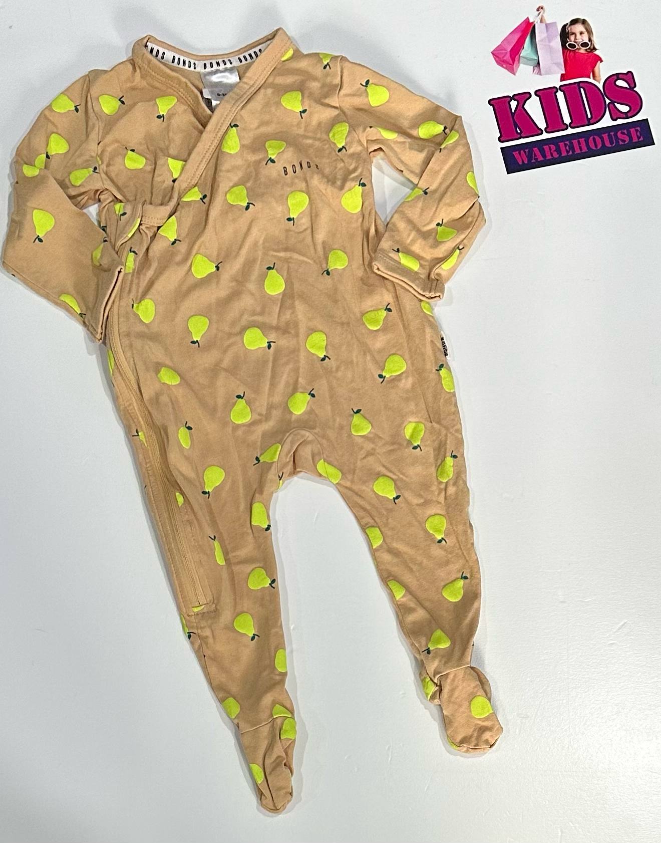 Bonds Brown Jumpsuit With Pear Pattern Size 000