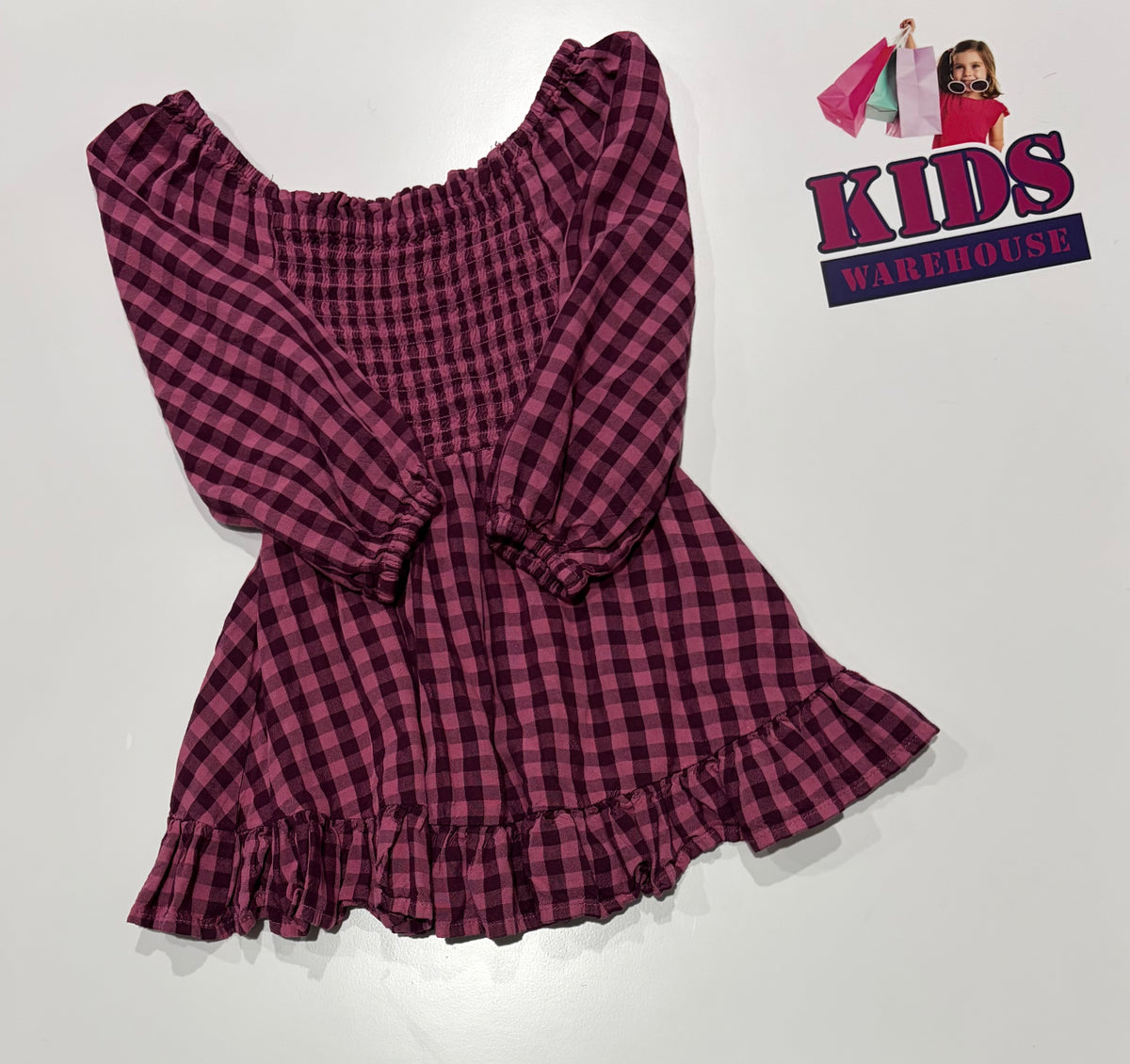 Ghanda Pink, Black Plaid Dress Size 1