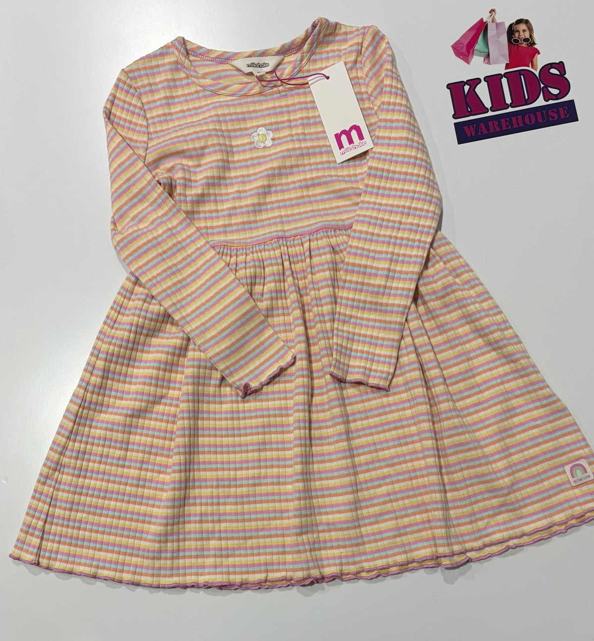 Not Used Milkshake Yellow, Blue, Orange Stripe Dress Size 6
