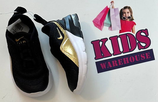 Nike Air Black & Gold Runners Size US3/UK2.5 (Infant/Toddler)